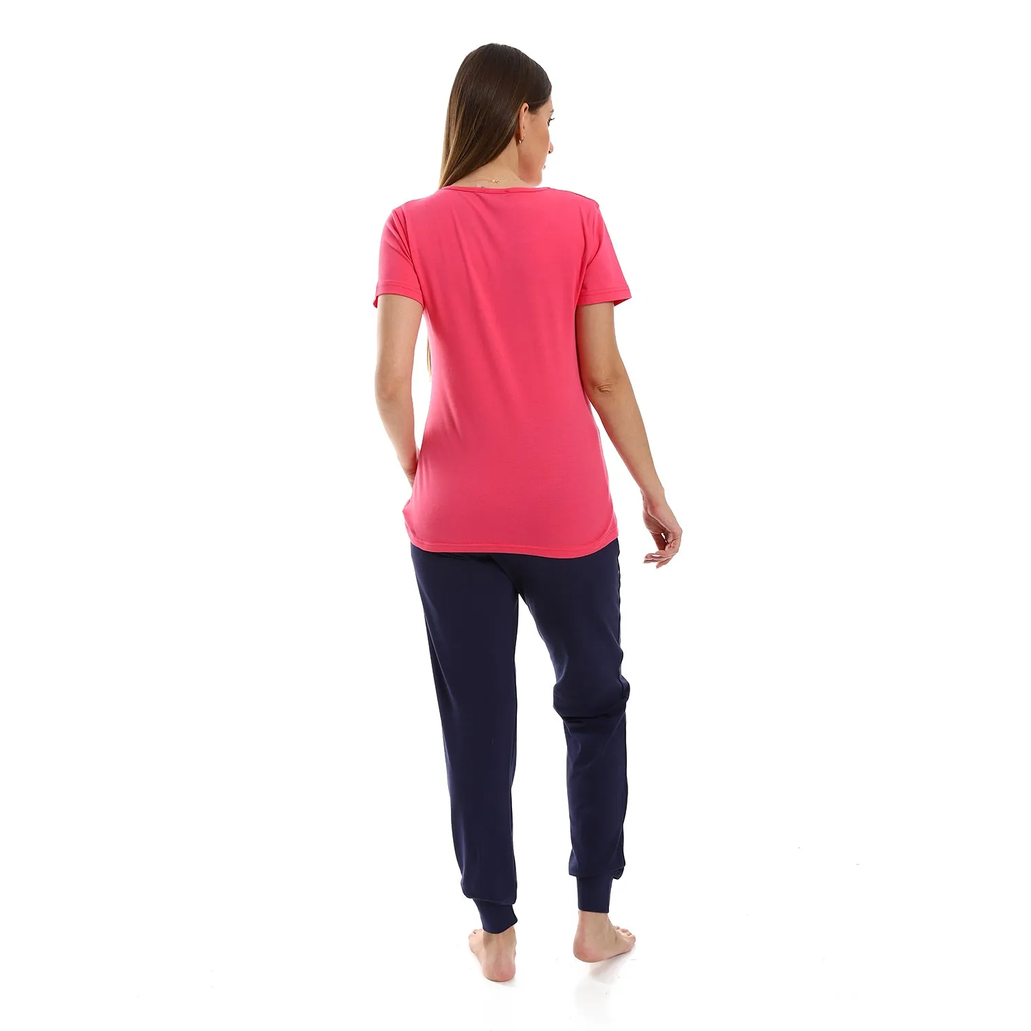 Printed Half Sleeves Pajamas With Pants - Kady