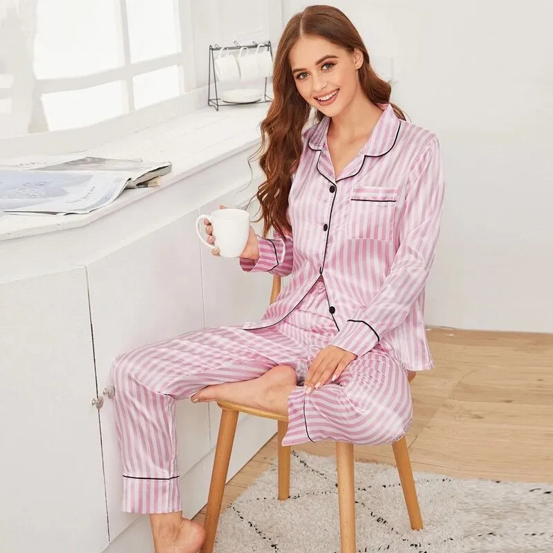 Printed Silk Satin Sleepwear Set