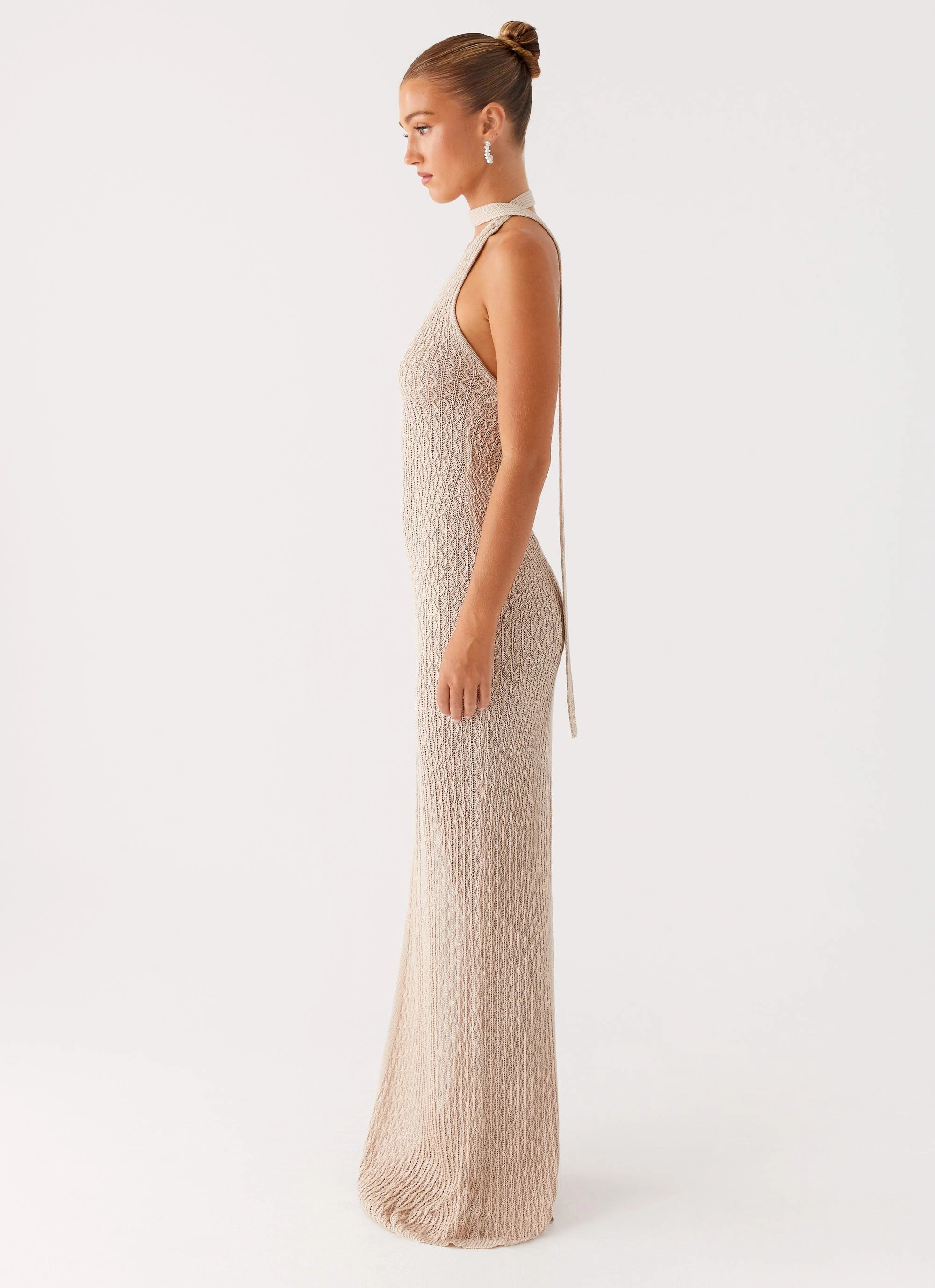 Carryn Knit Maxi Dress - Beige Chic and Cozy