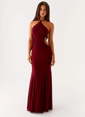 Jemima Maxi Dress - Raspberry Wine All Moments Sophisticated Line
