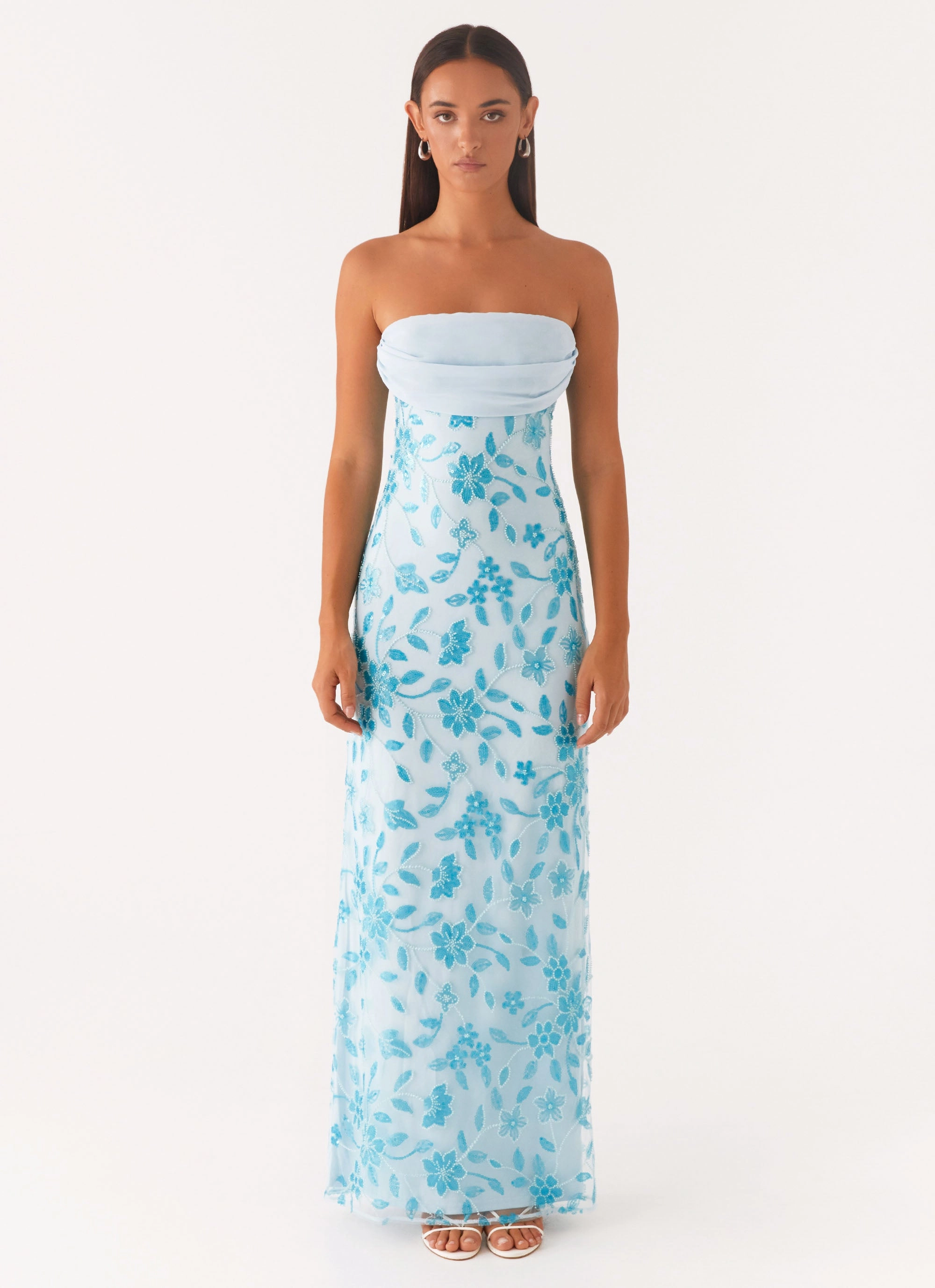Luxe Appeal Prism Beaded Maxi Dress - Blue