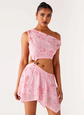 Soft Shine Aletta Sequin Mini Dress - Pink