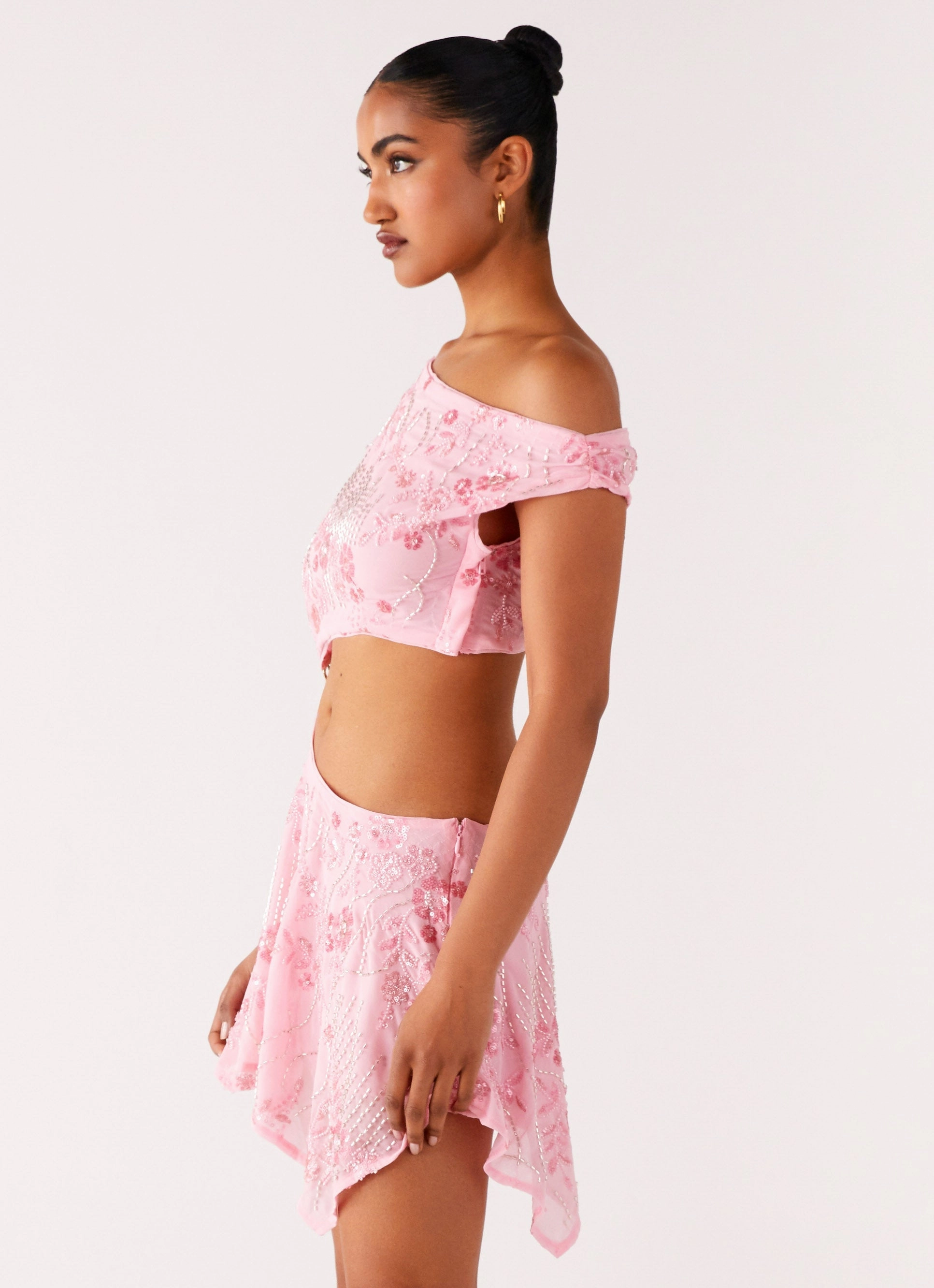 Aletta Sequin Mini Dress - Pink Versatile Edge Convertible-Style