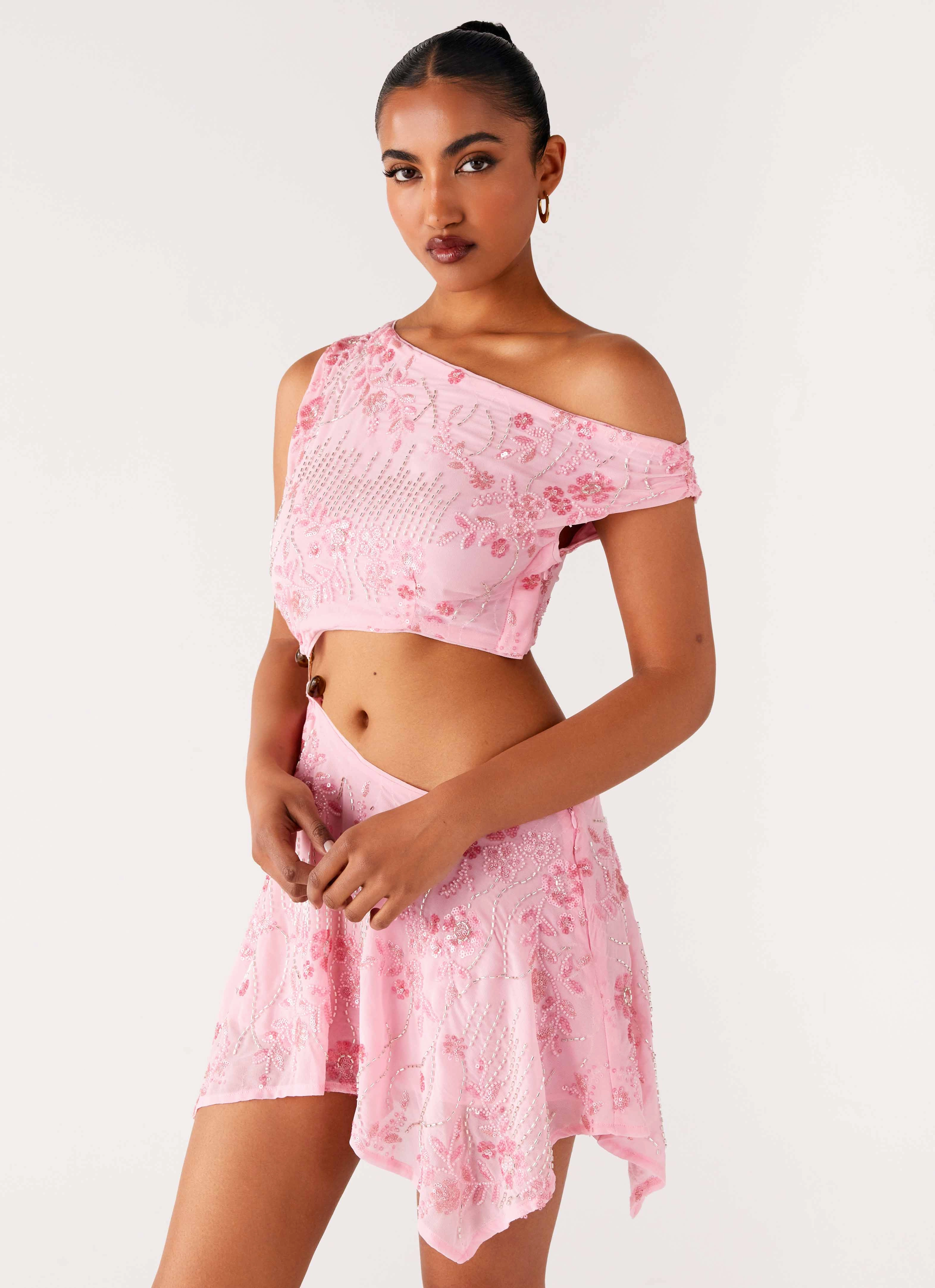 Classic Move Soft and Relaxed Aletta Sequin Mini Dress - Pink