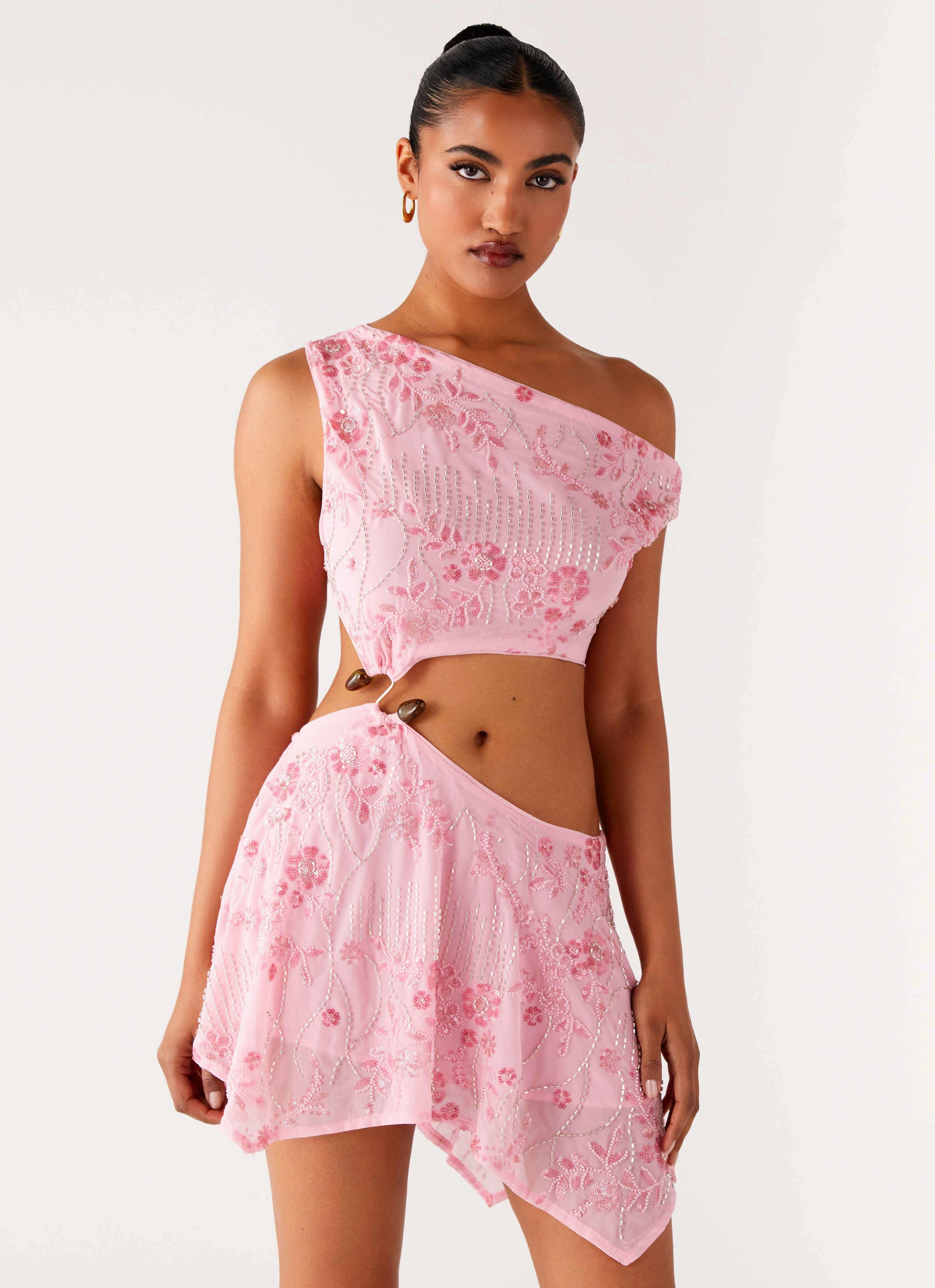 Soft Shine Aletta Sequin Mini Dress - Pink