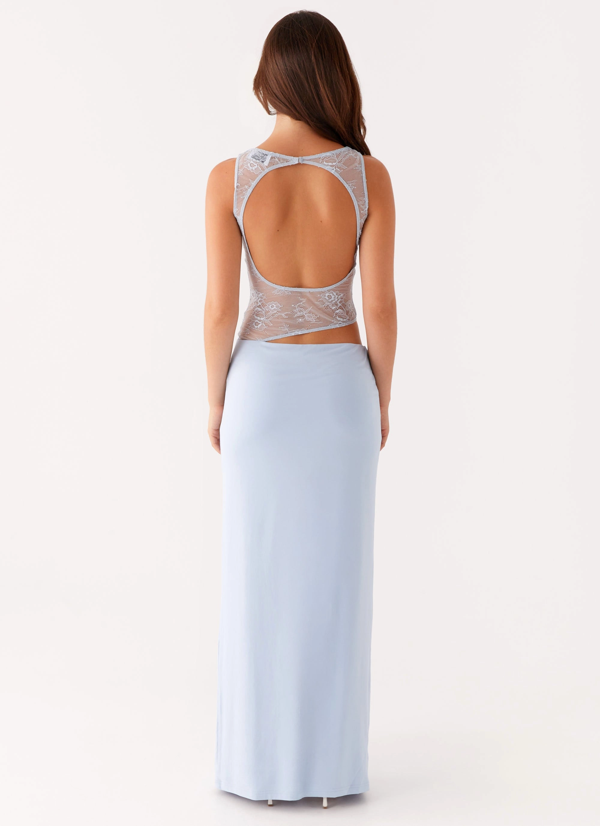 Flower Soft Trend Glow Prophecy Maxi Dress - Blue