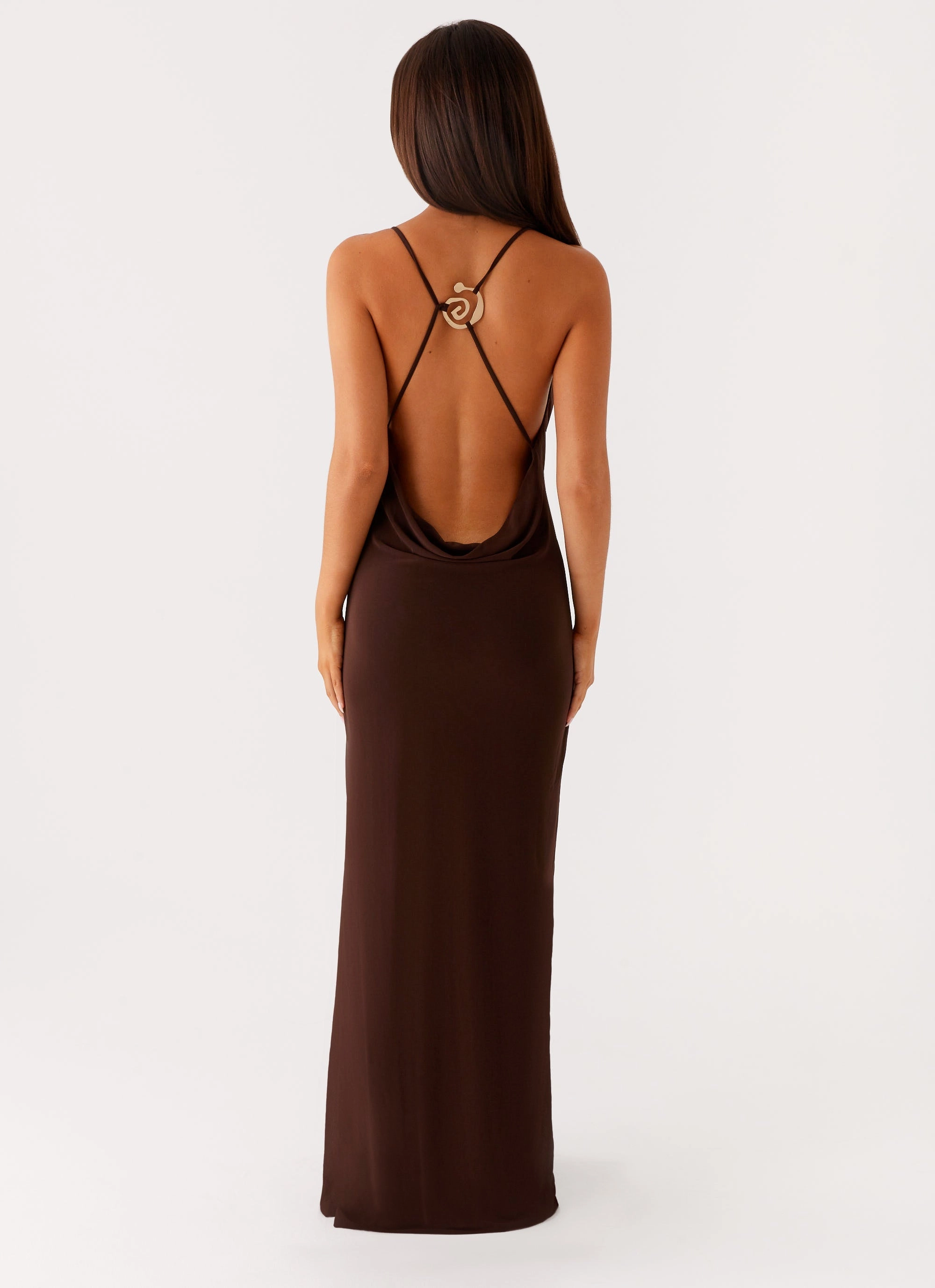 Chic Motion Game Player Maxi Dress - Chocolate