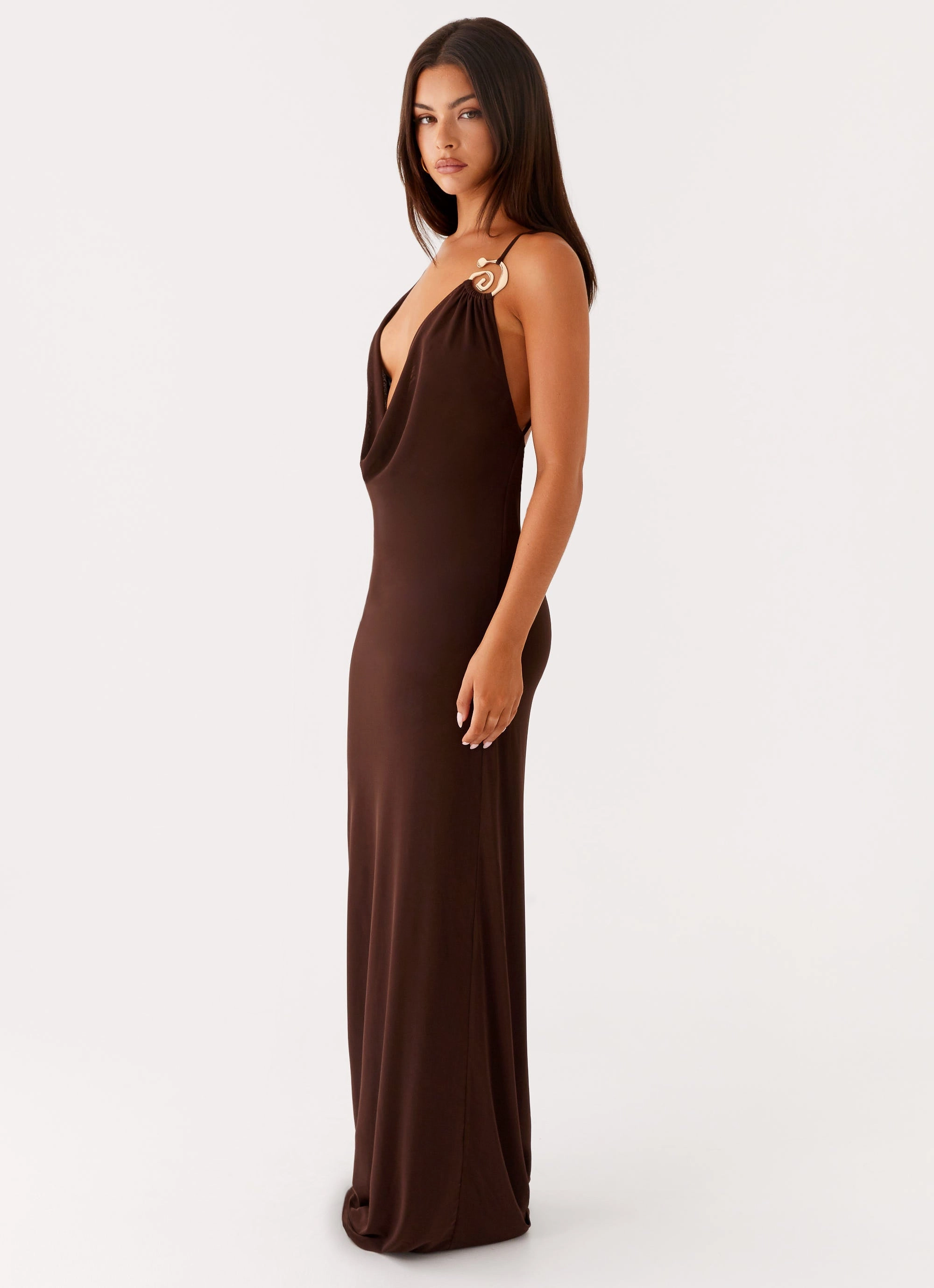 Game Player Maxi Dress - Chocolate Pop Texture Easy-to-style casual dress