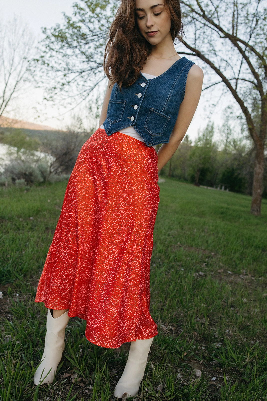 Spotted in Red Skirt Quiet Mood Pure Stitch