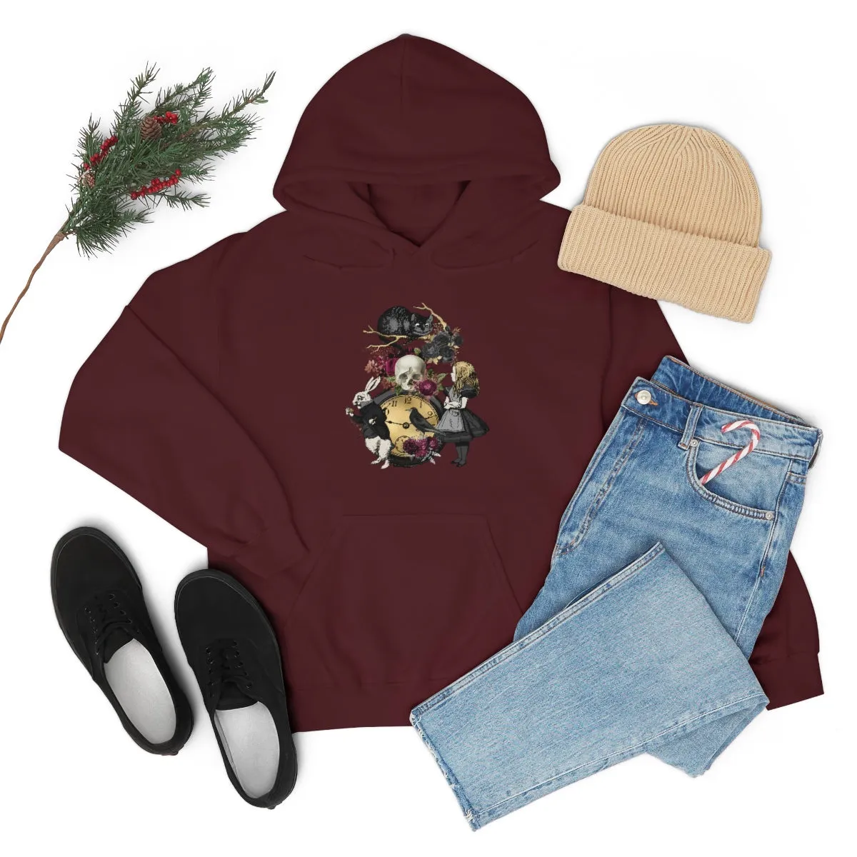 Pullover Hoodies-Alice in Wonderland Gifts 101 Goth Series, Gift Idea