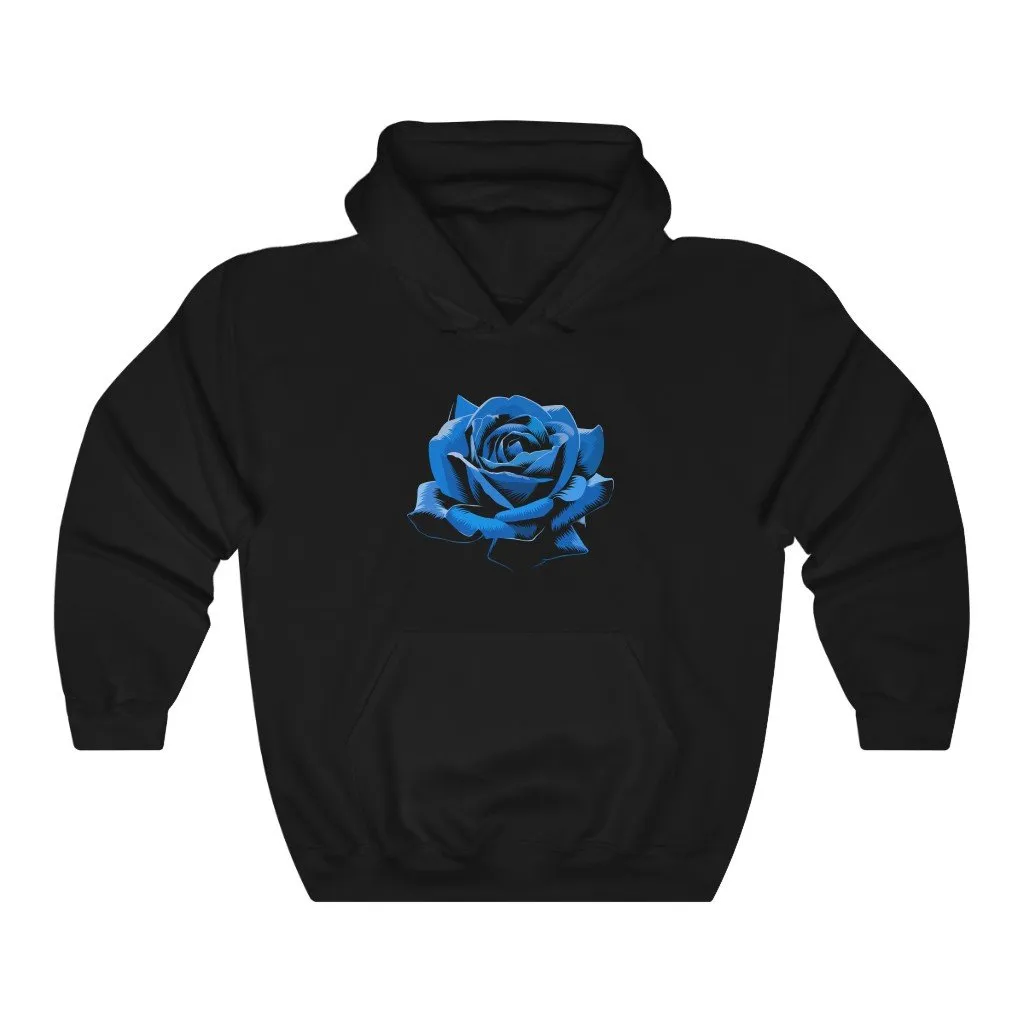 Pullover Hoodies-Elegant Blue Rose