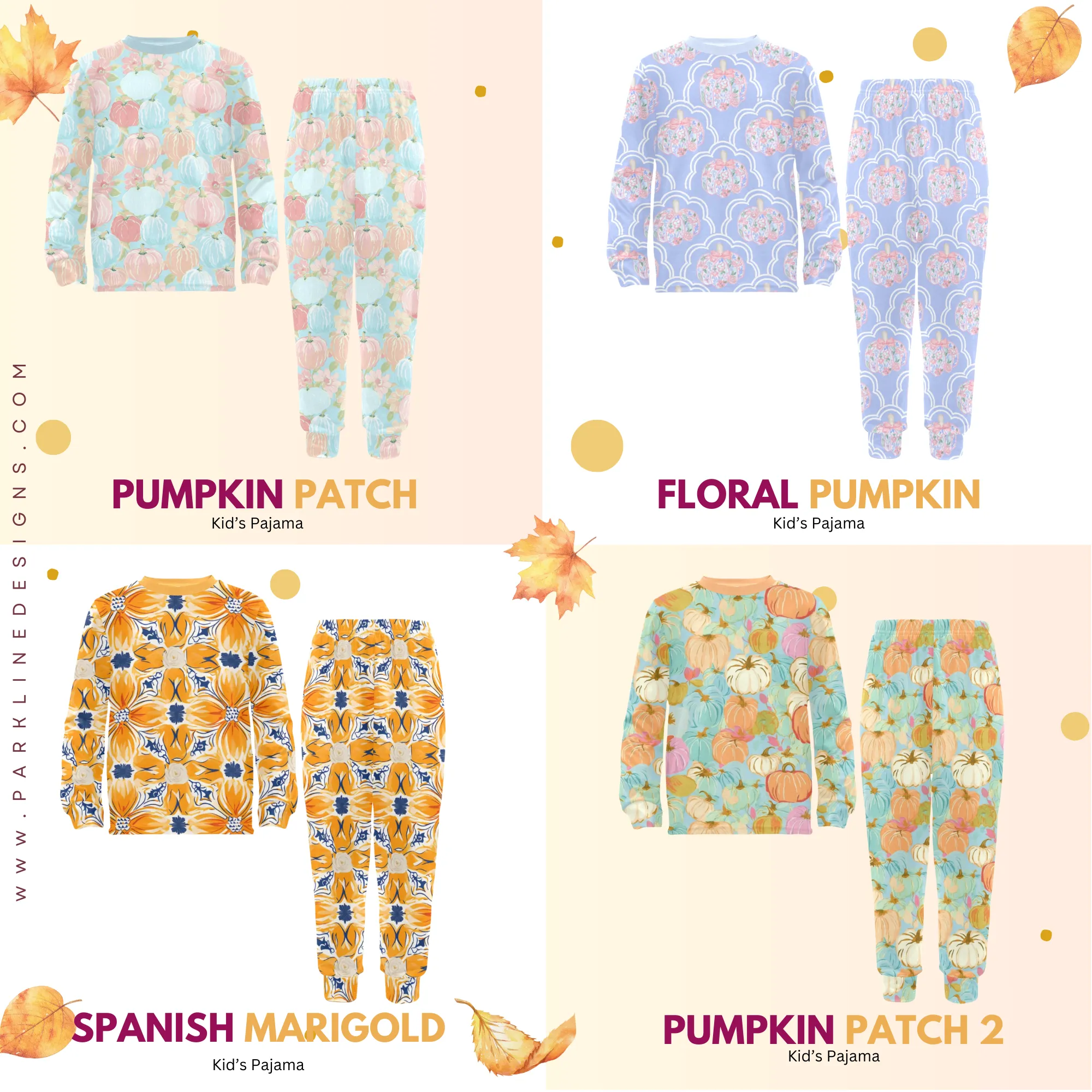 Pumpkin Patch 2 | Autumn Pajama Set for Girls  | Whimsical & Cozy Sleepwear for Kids
