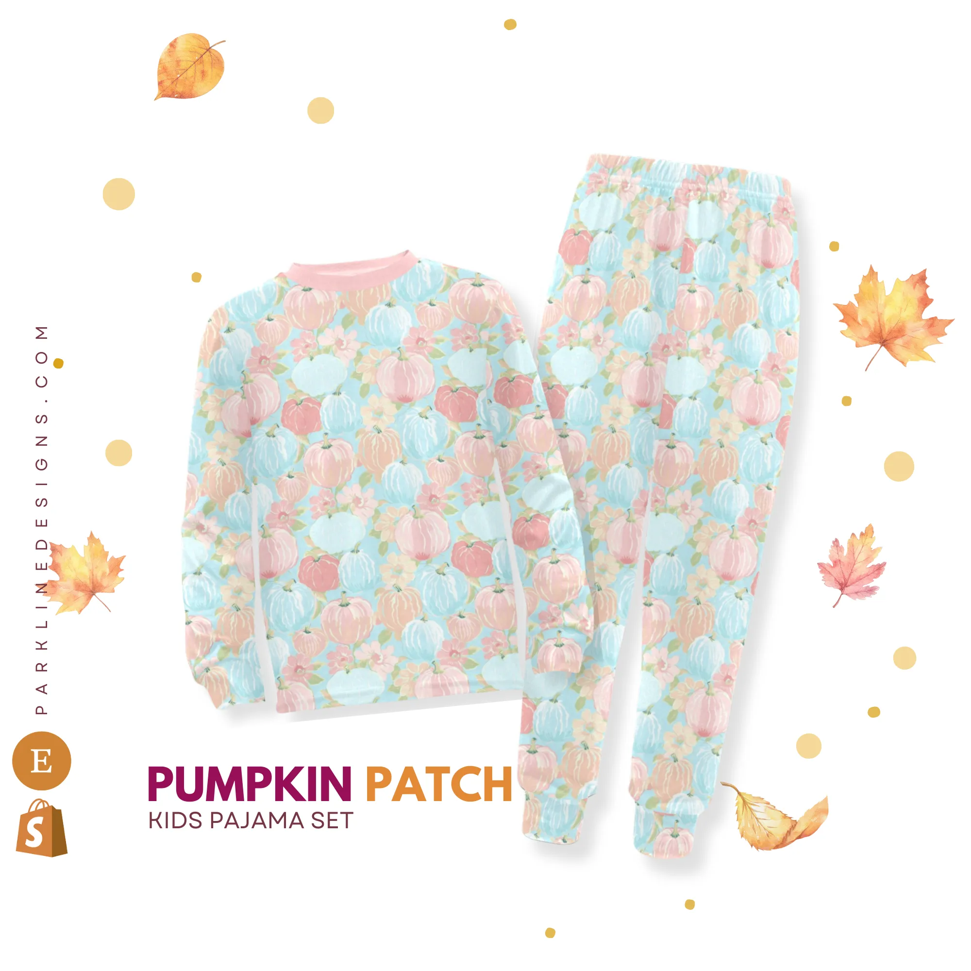Pumpkin Patch 2 | Autumn Pajama Set for Girls  | Whimsical & Cozy Sleepwear for Kids
