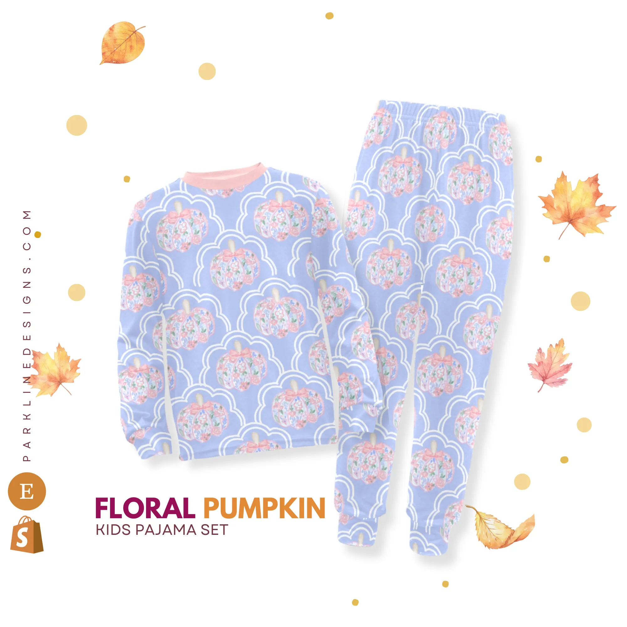 Pumpkin Patch 2 | Autumn Pajama Set for Girls  | Whimsical & Cozy Sleepwear for Kids