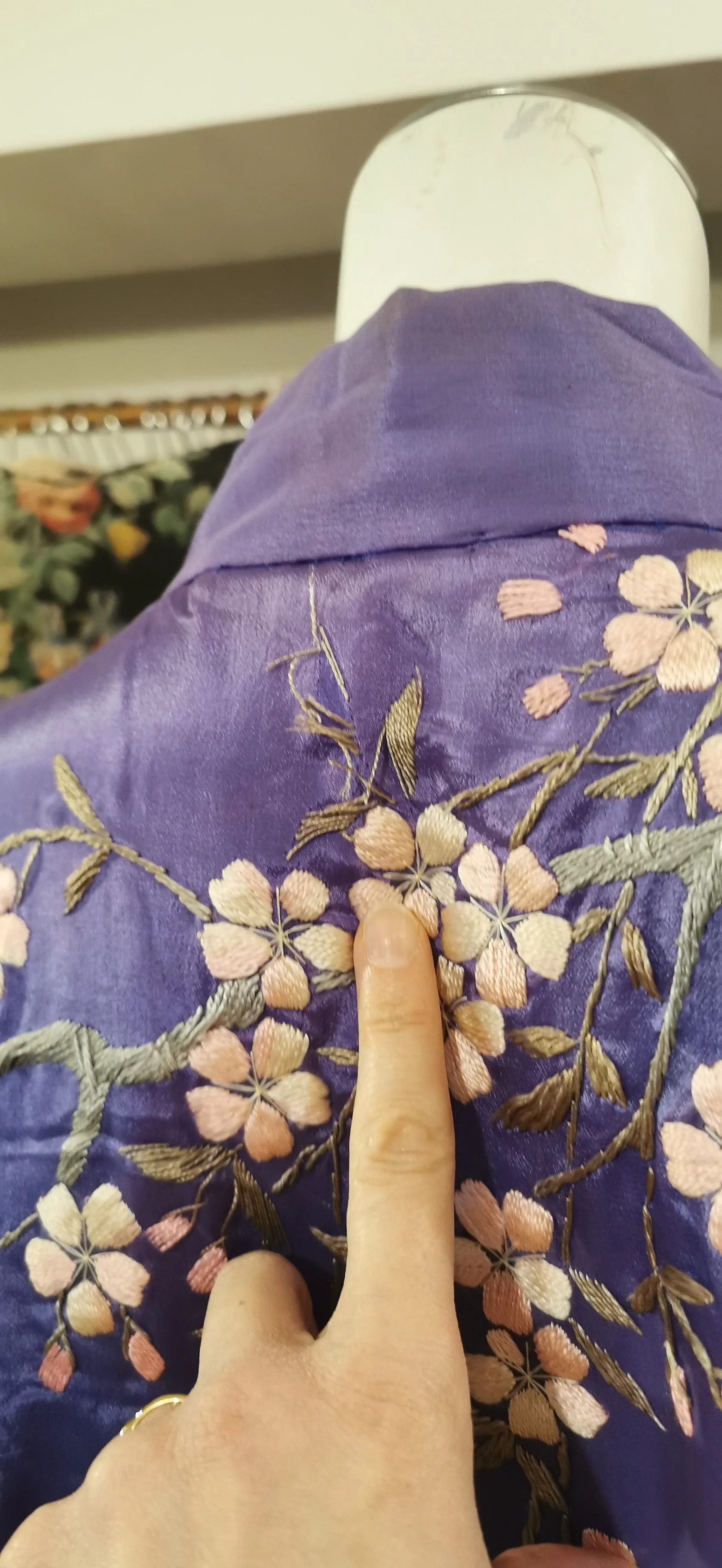 Purple embroidered kimono