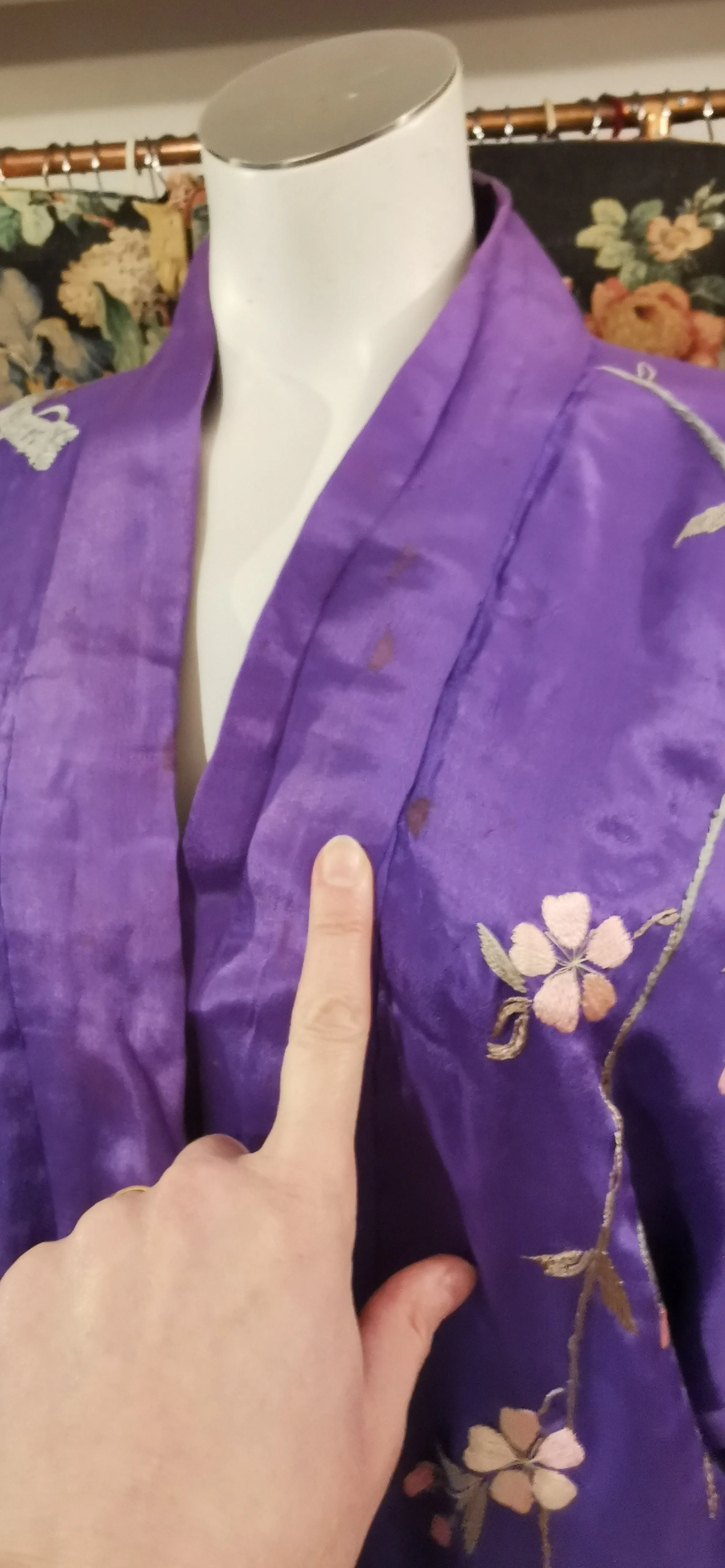 Purple embroidered kimono