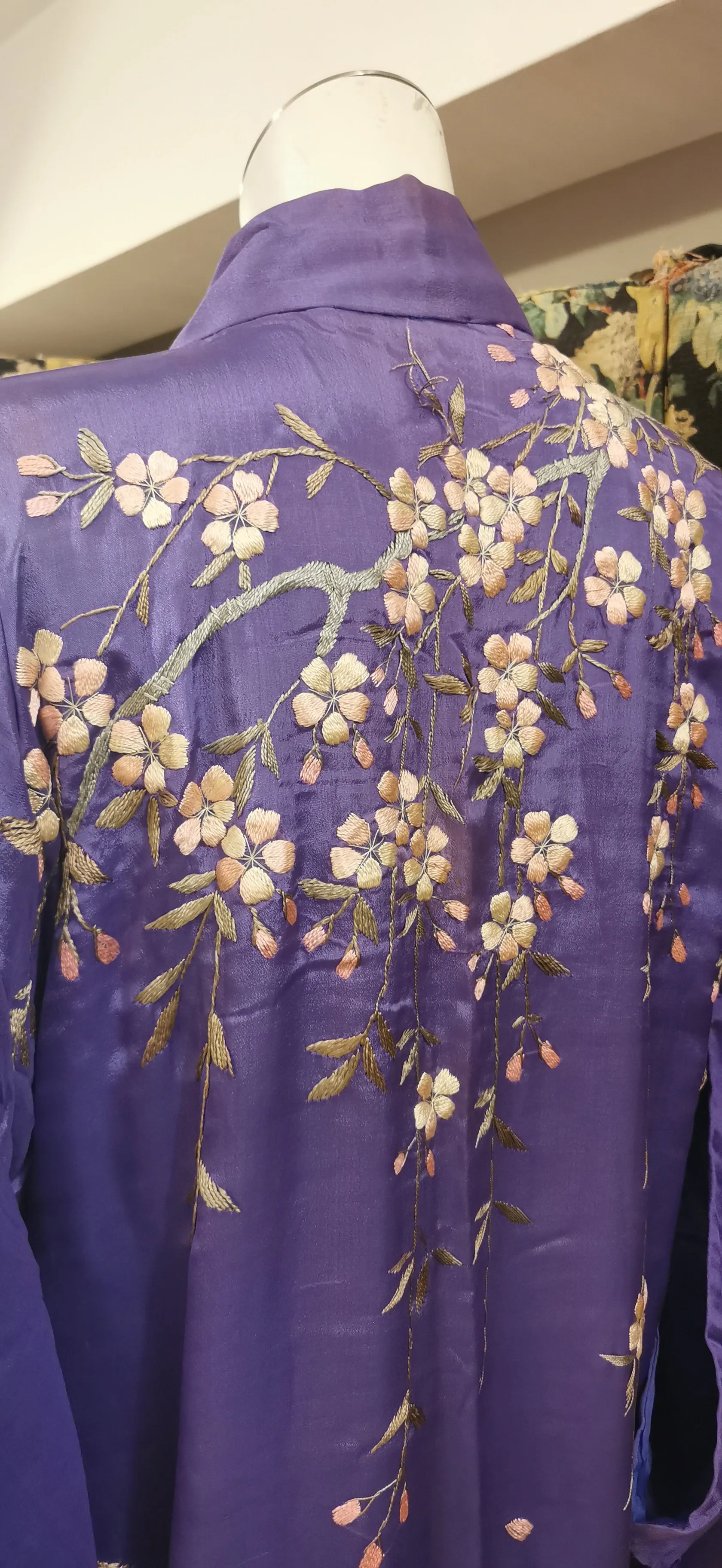 Purple embroidered kimono