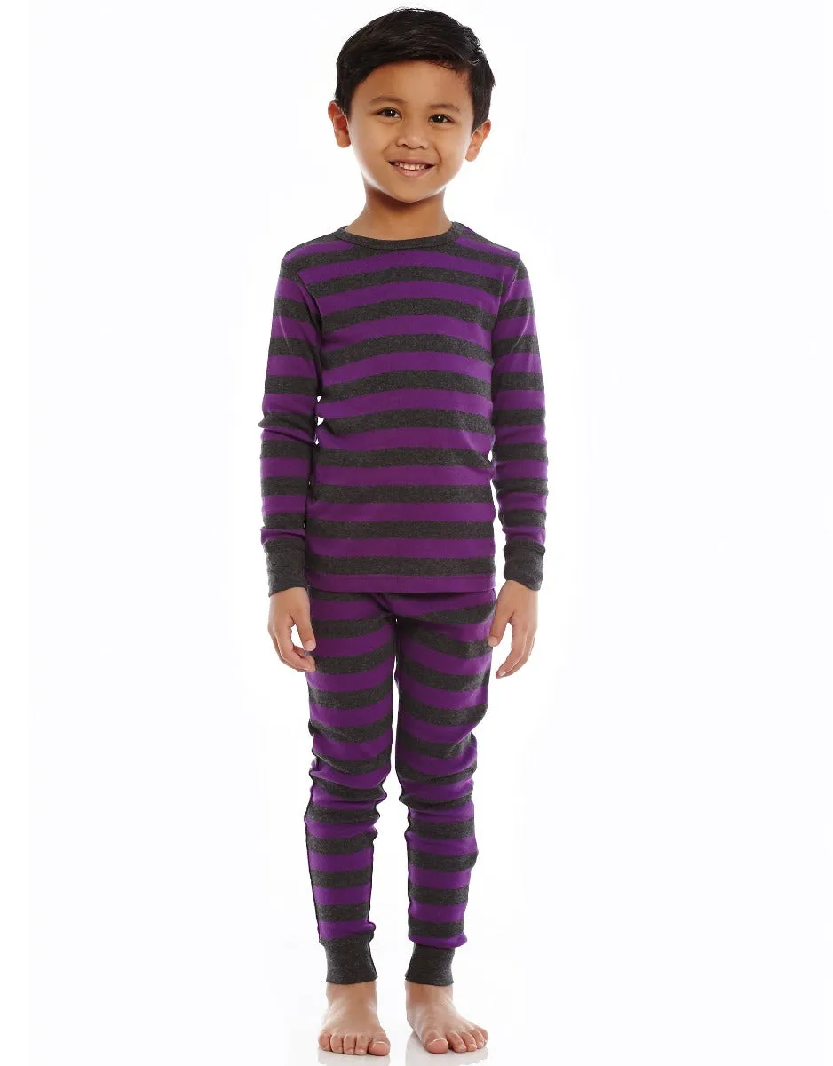 Purple Striped Cotton Pajamas