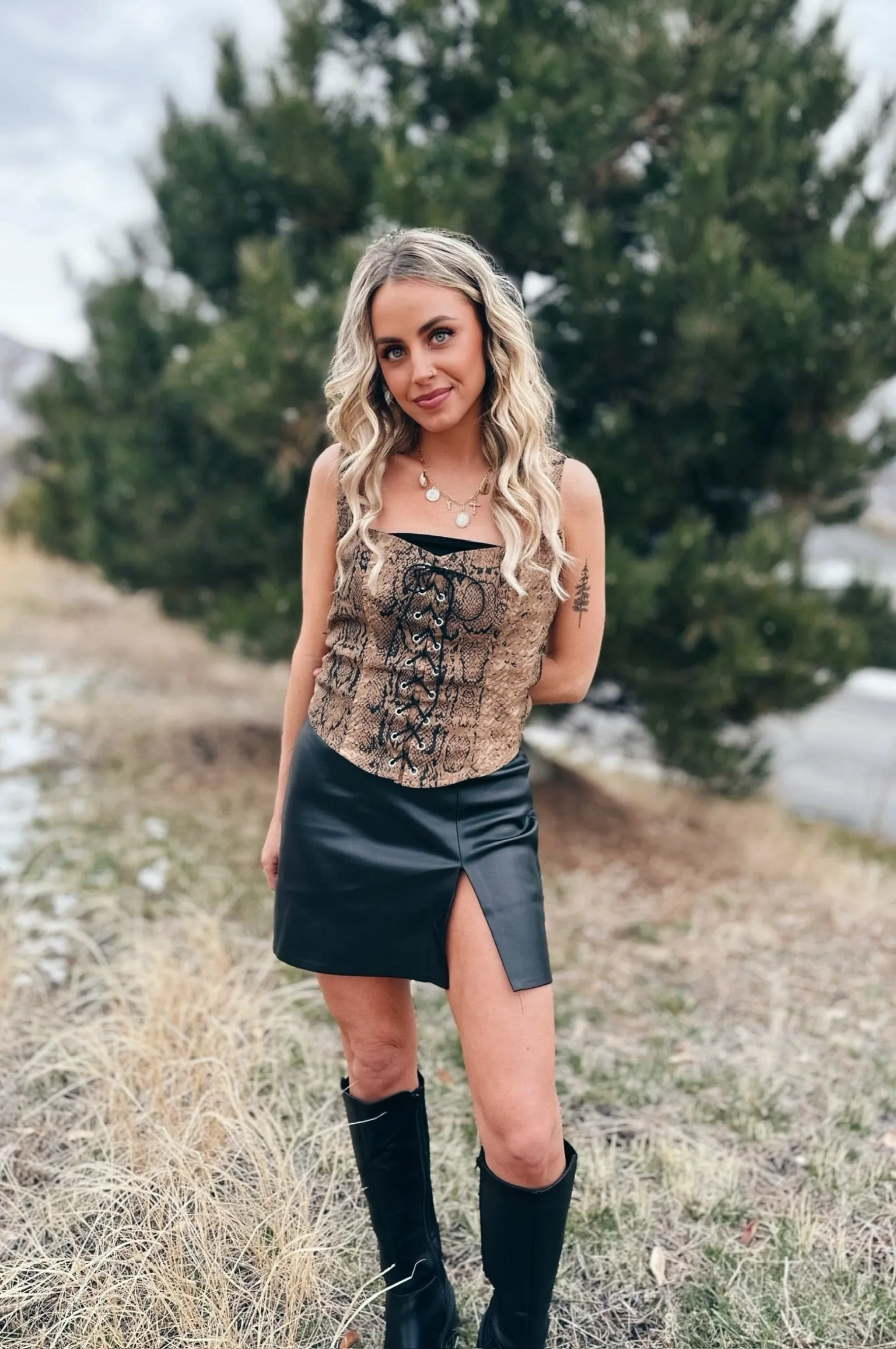 Python Pulse Bustier Top RibbedTexture