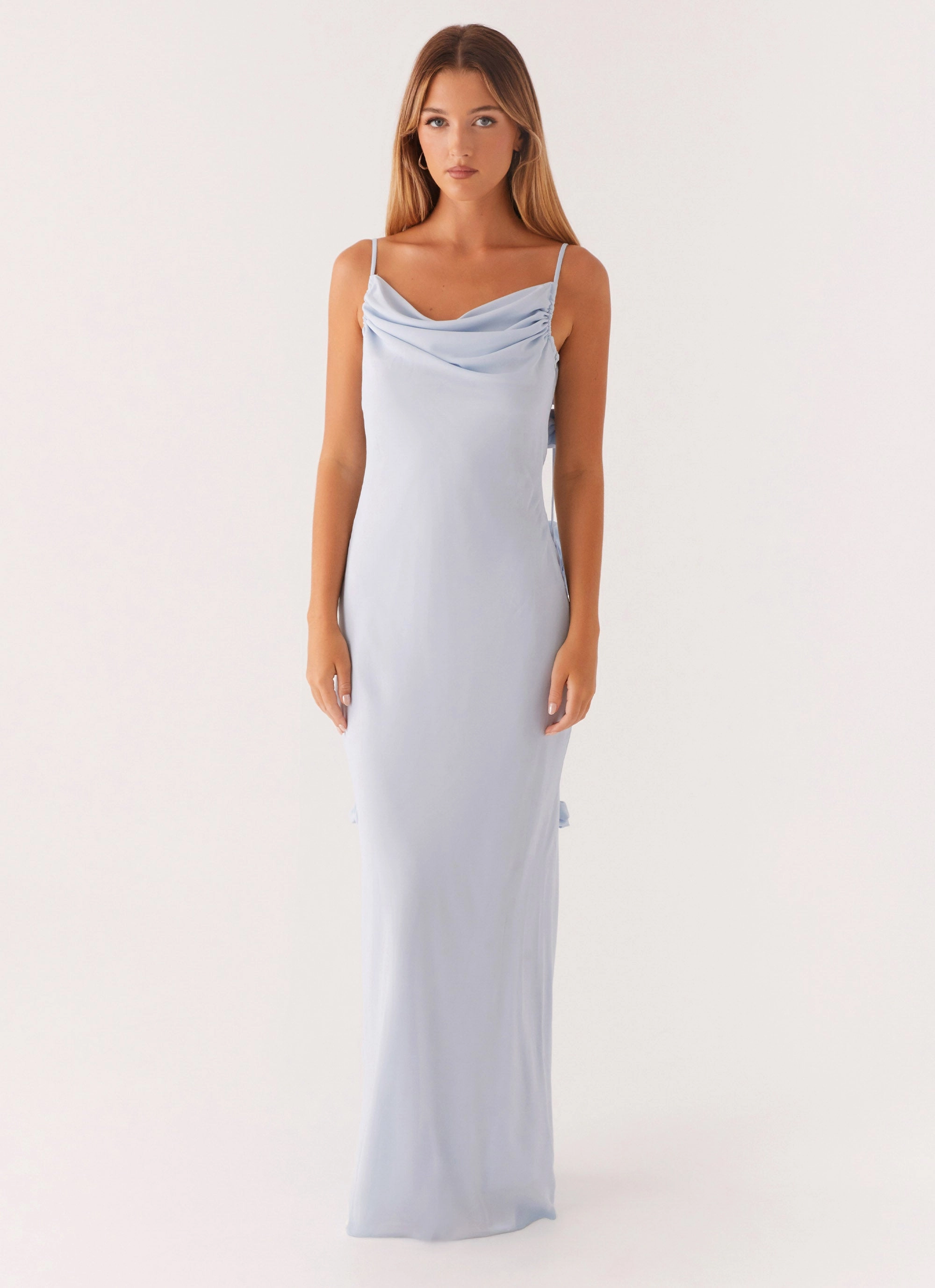 Simona Maxi Dress - Pastel Blue Chic Ensemble