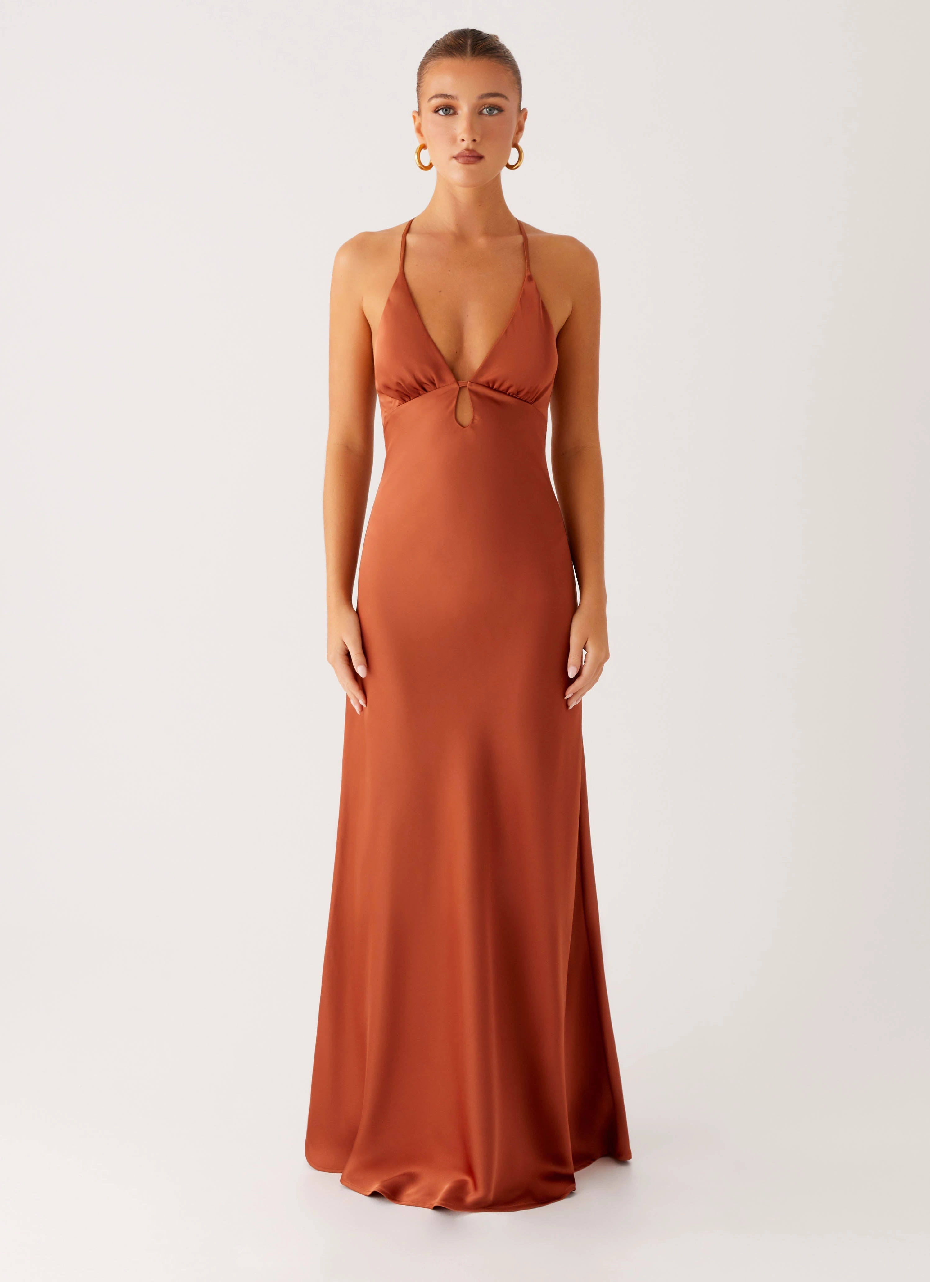 Curvy Glam Sundowner Maxi Dress - Rust