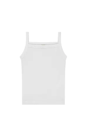 May Cami in White Airflow Optimized Weave Non Irritating Label