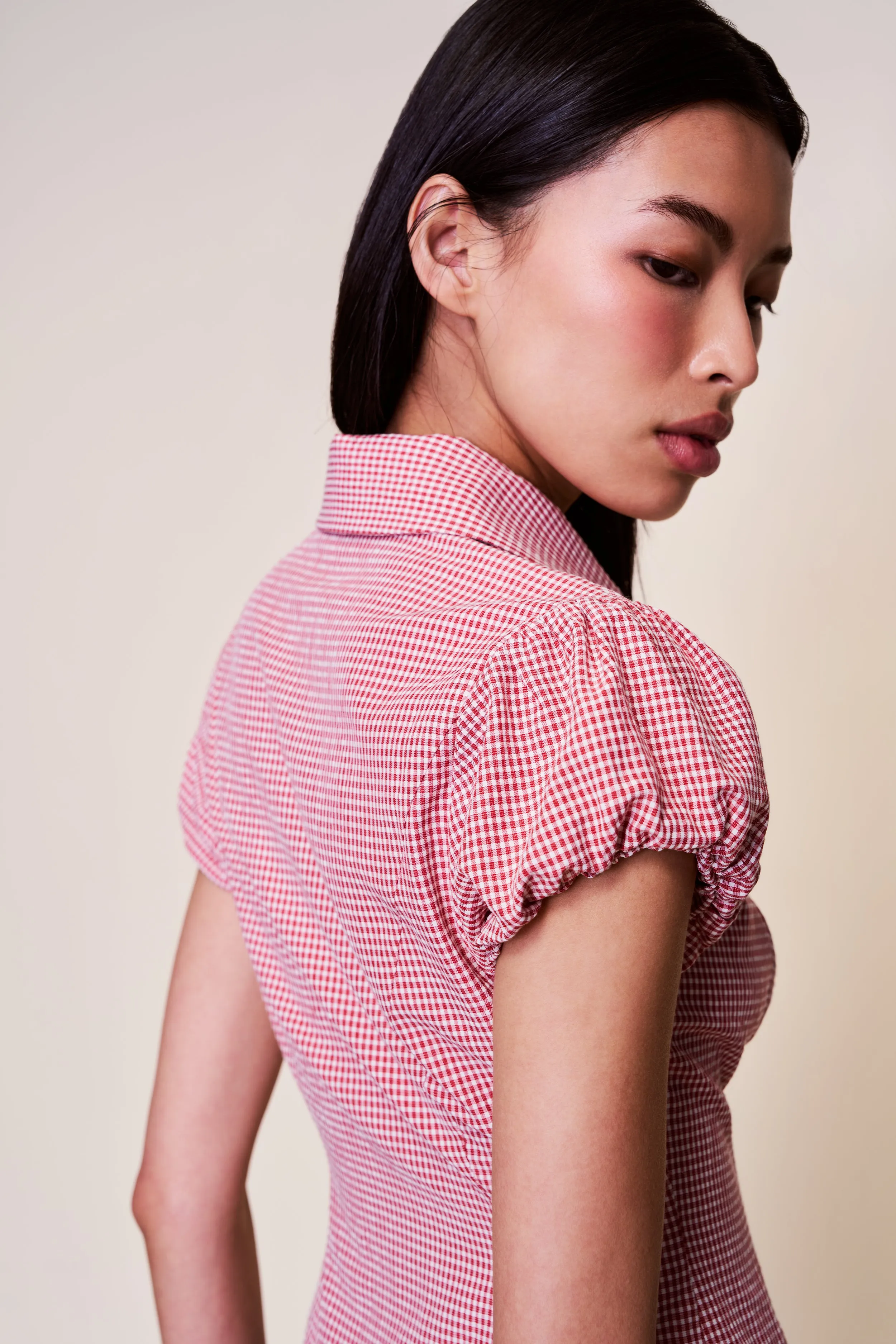 ReinforcedShoulders Liana Gingham Top