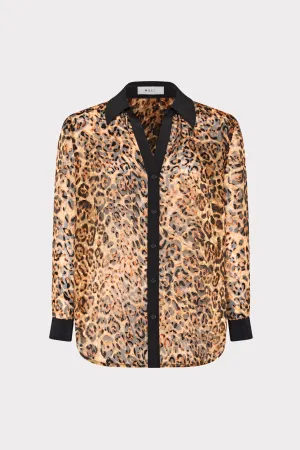Cozy Cardigan Quincy Burnout Jacquard Blouse