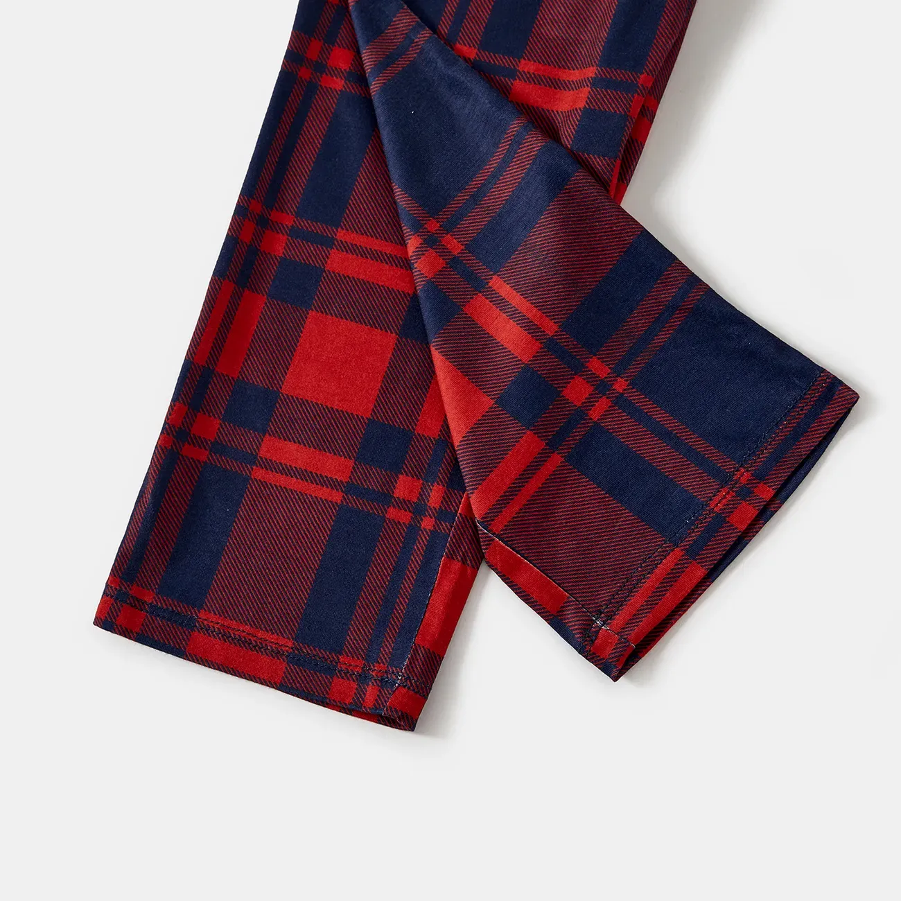 "A Very Merry Christmas" 2024 Blue Long Sleeve Top with Blue & Red Plaid Family Matching Pajamas