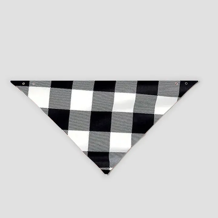 "Family Christmas 2024" Cute Text and Santa Hat Prints Black Long Sleeve Top with Black And White Plaid Pants Family Matching Pajamas