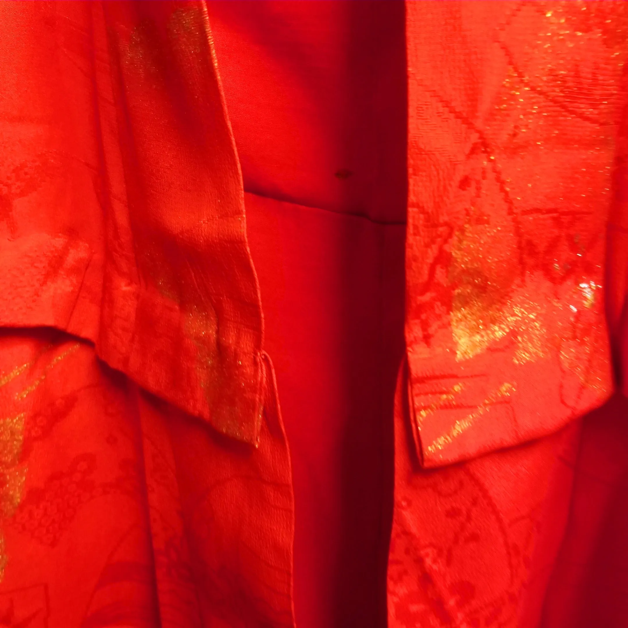 "Red with Crane" Vintage Underkimono