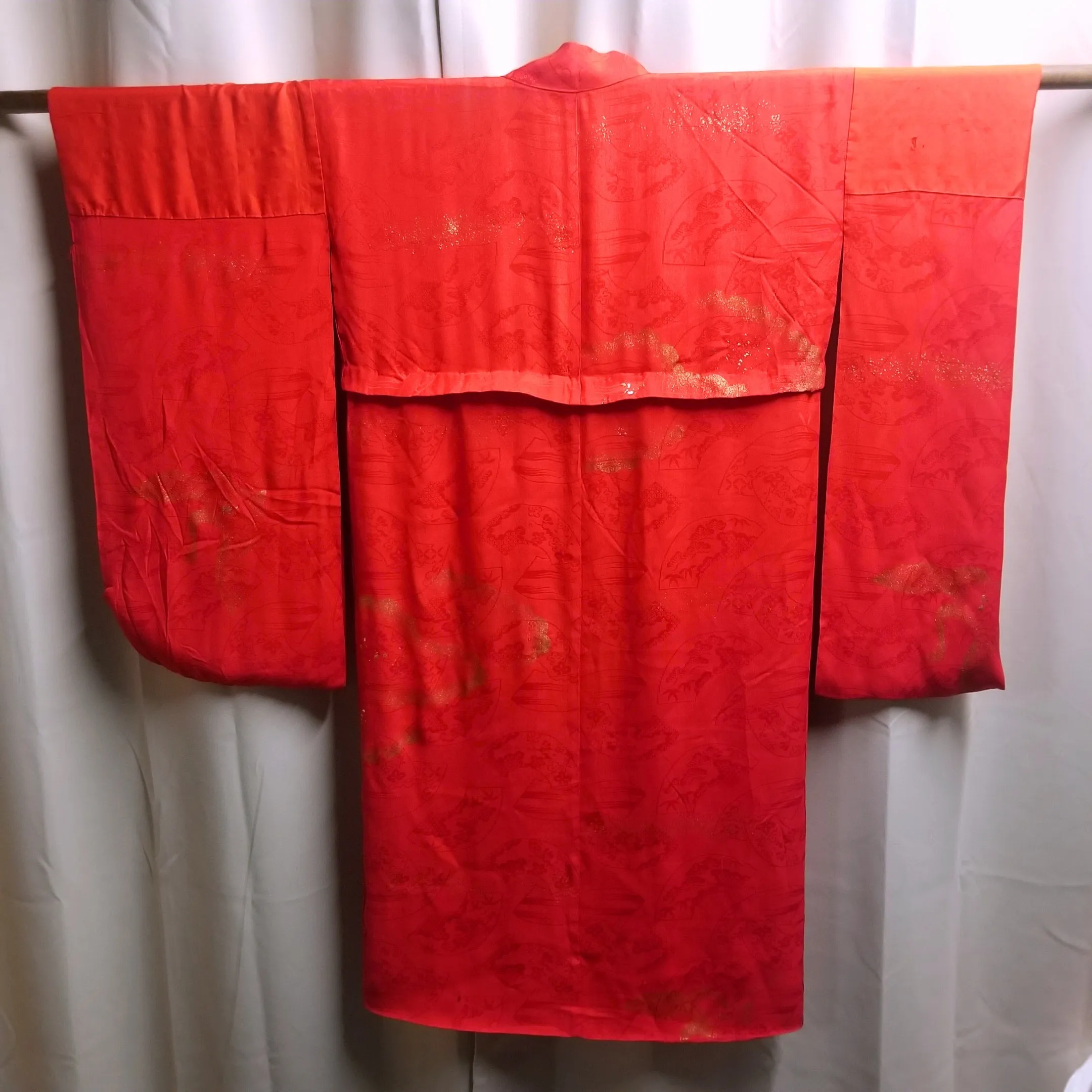 "Red with Crane" Vintage Underkimono