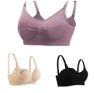 "Ultimate Comfort Women's Seamless Nursing Bra – Non-Steel Ring Design"