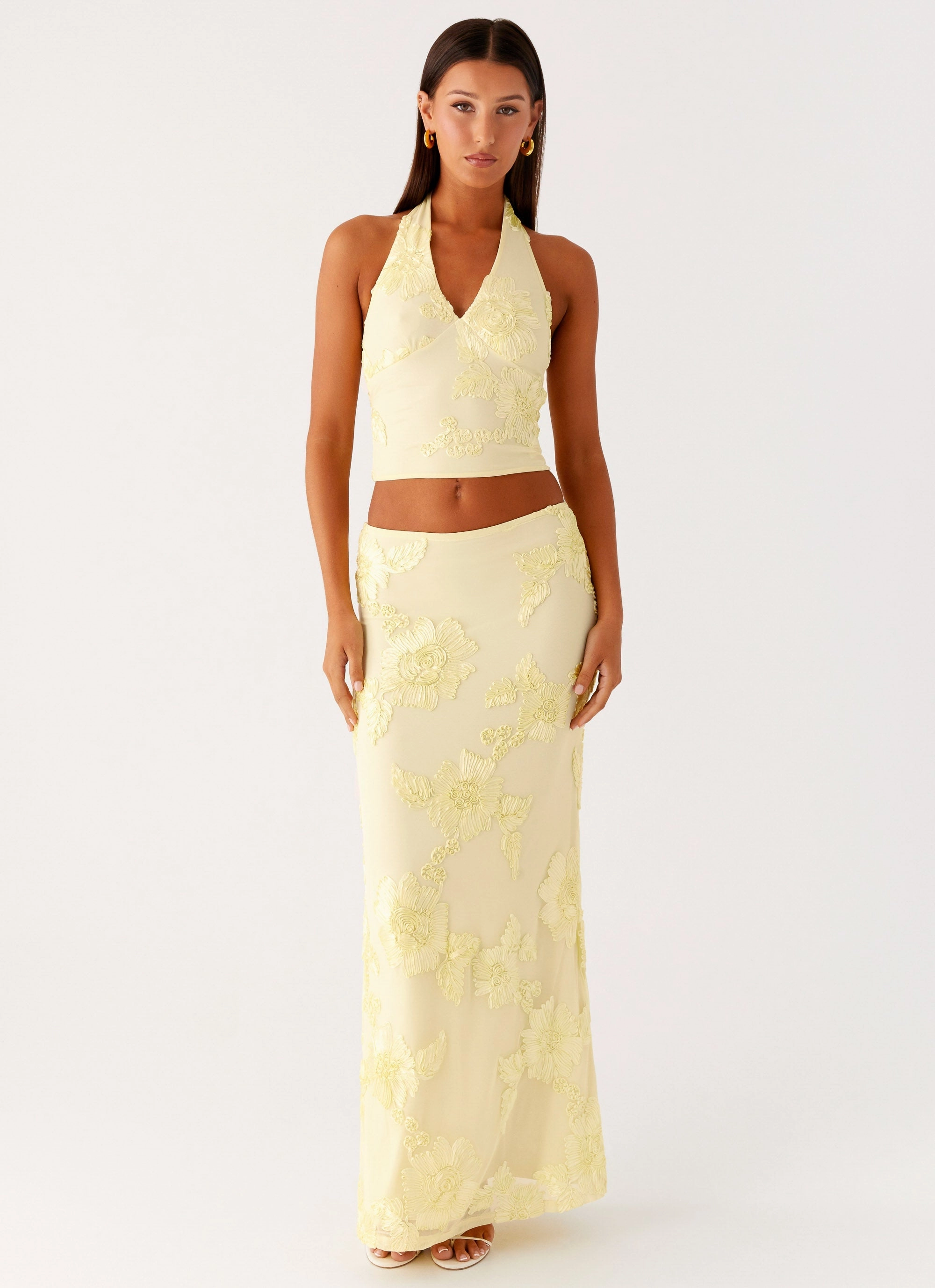 Tie Dye Style Radiate Maxi Skirt - Yellow