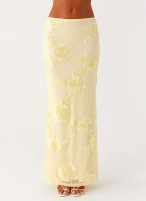 Radiate Maxi Skirt - Yellow Polished Fit