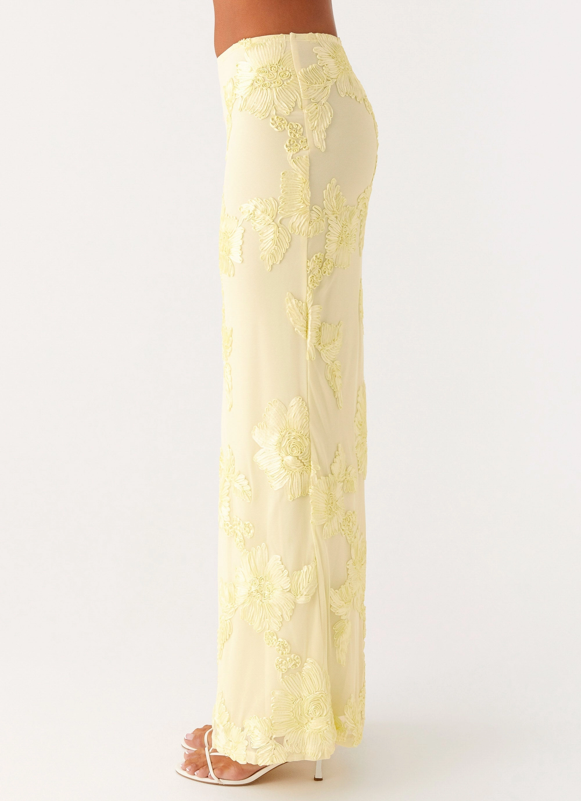 Classic Comfort Flexible Material Radiate Maxi Skirt - Yellow