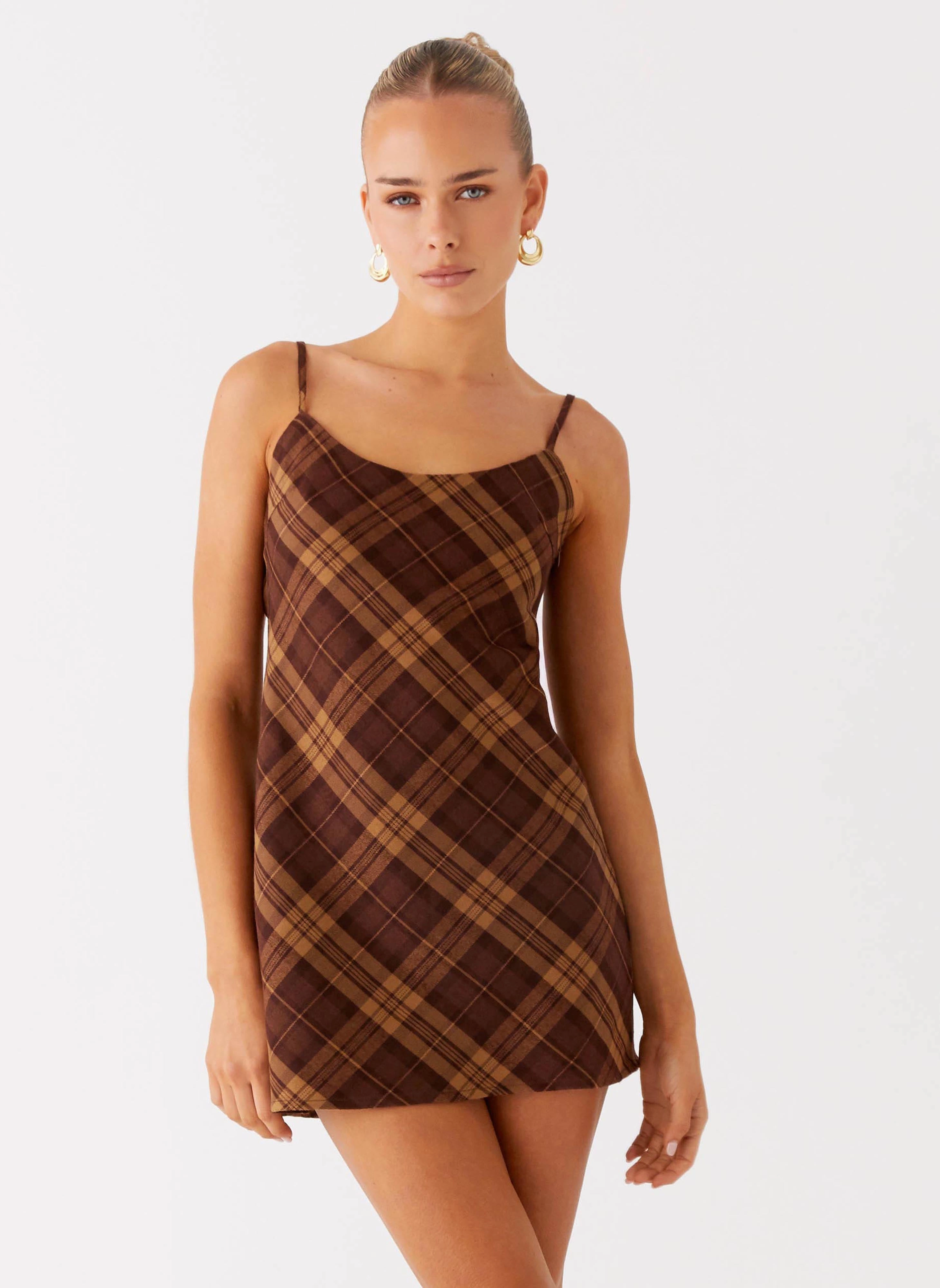 Year Rounder Chilly Day Comfort Radio Star Mini Dress - Plaid