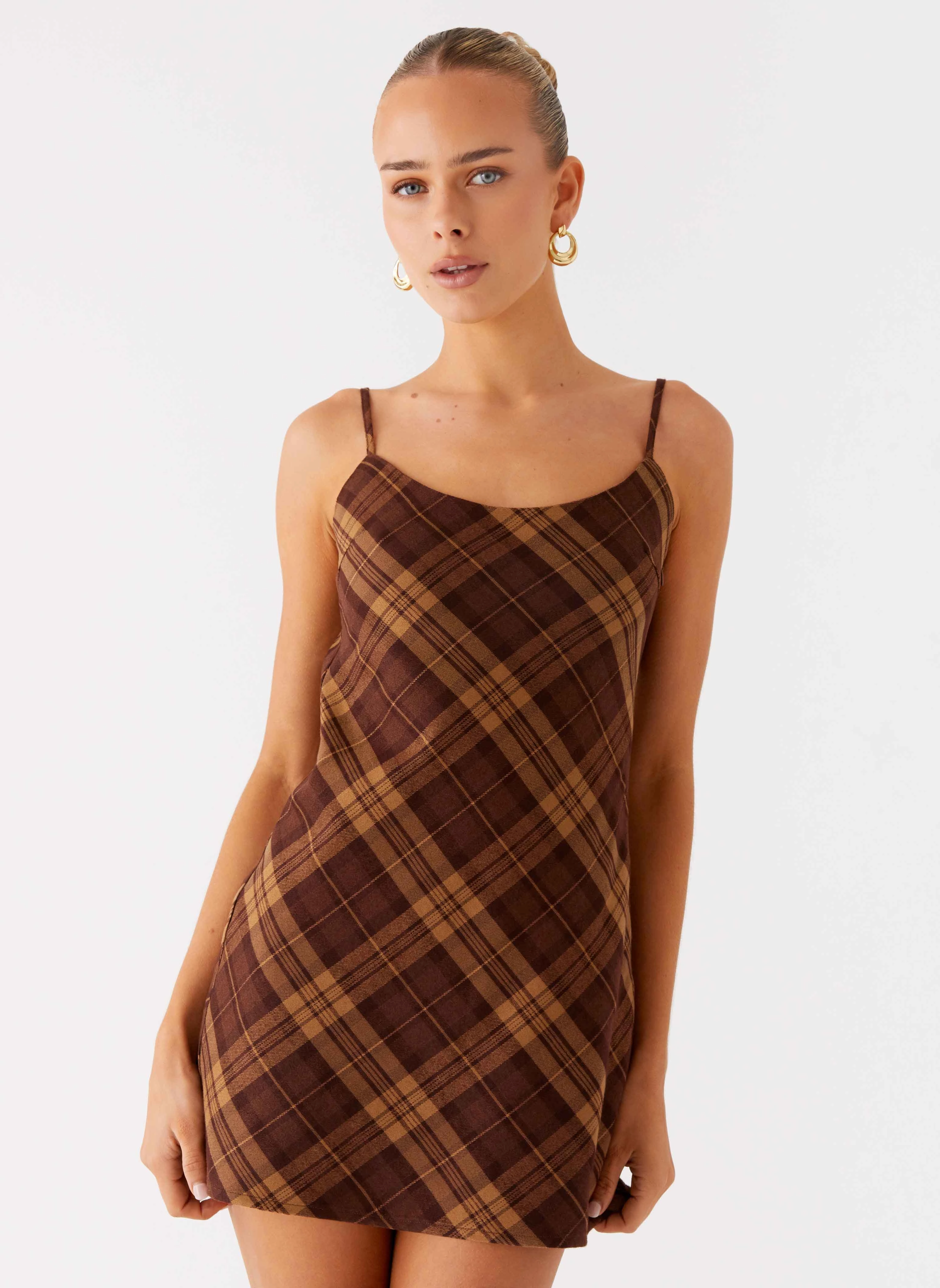 Quiet Mood Radio Star Mini Dress - Plaid