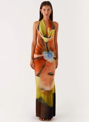 Raellia Maxi Dress - Moody Floral Sleek Comfort