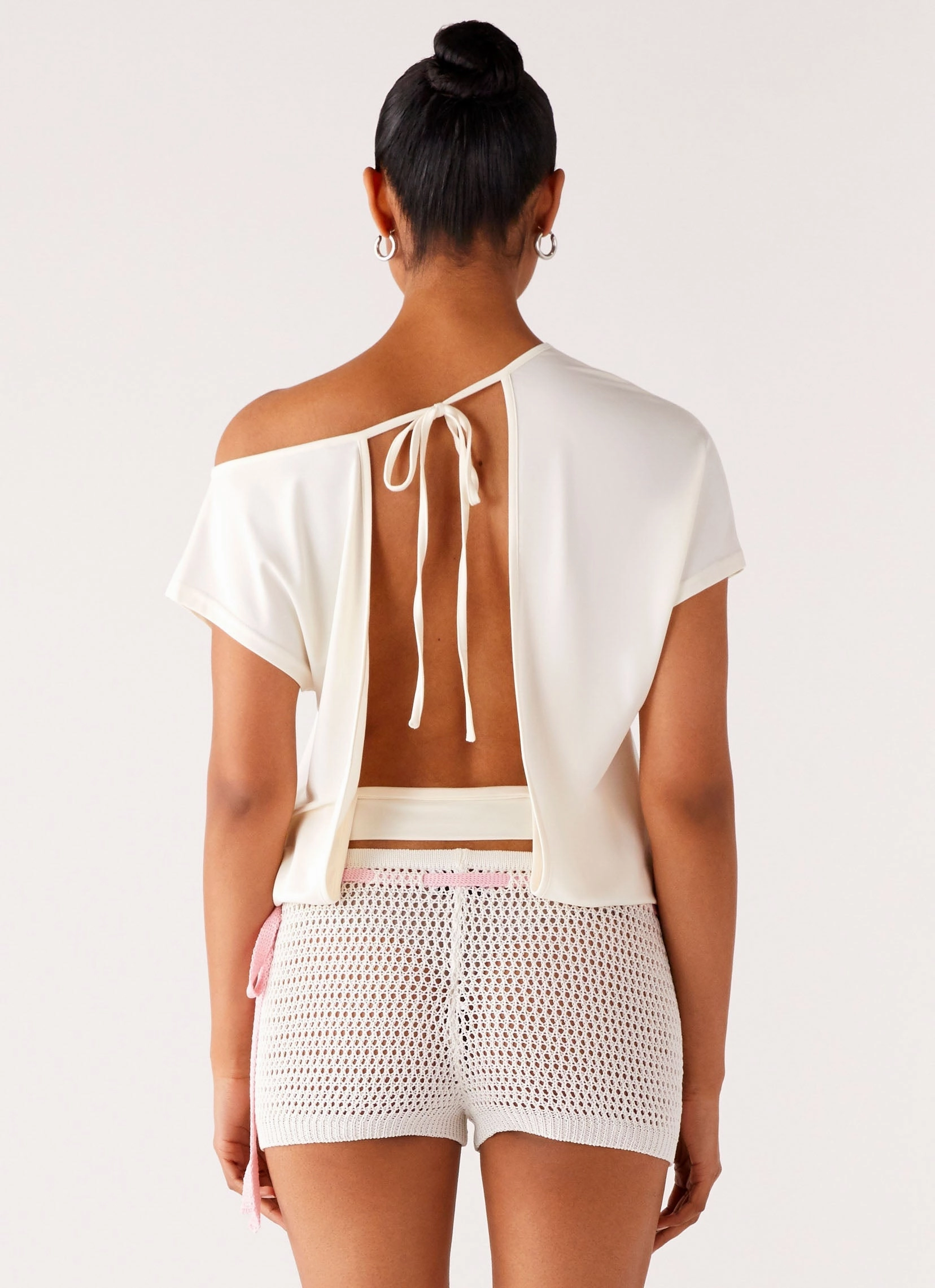 Durable Fiber Blend FlexibleMobility Raeni Off Shoulder Top - Ivory