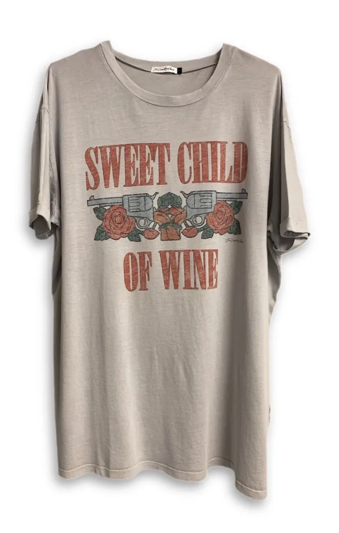 Sweet Child Of Wine Oversized Tee FlexibleCuff HiddenPocket
