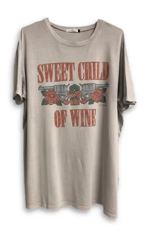 Sweet Child Of Wine Oversized Tee FlexibleCuff HiddenPocket