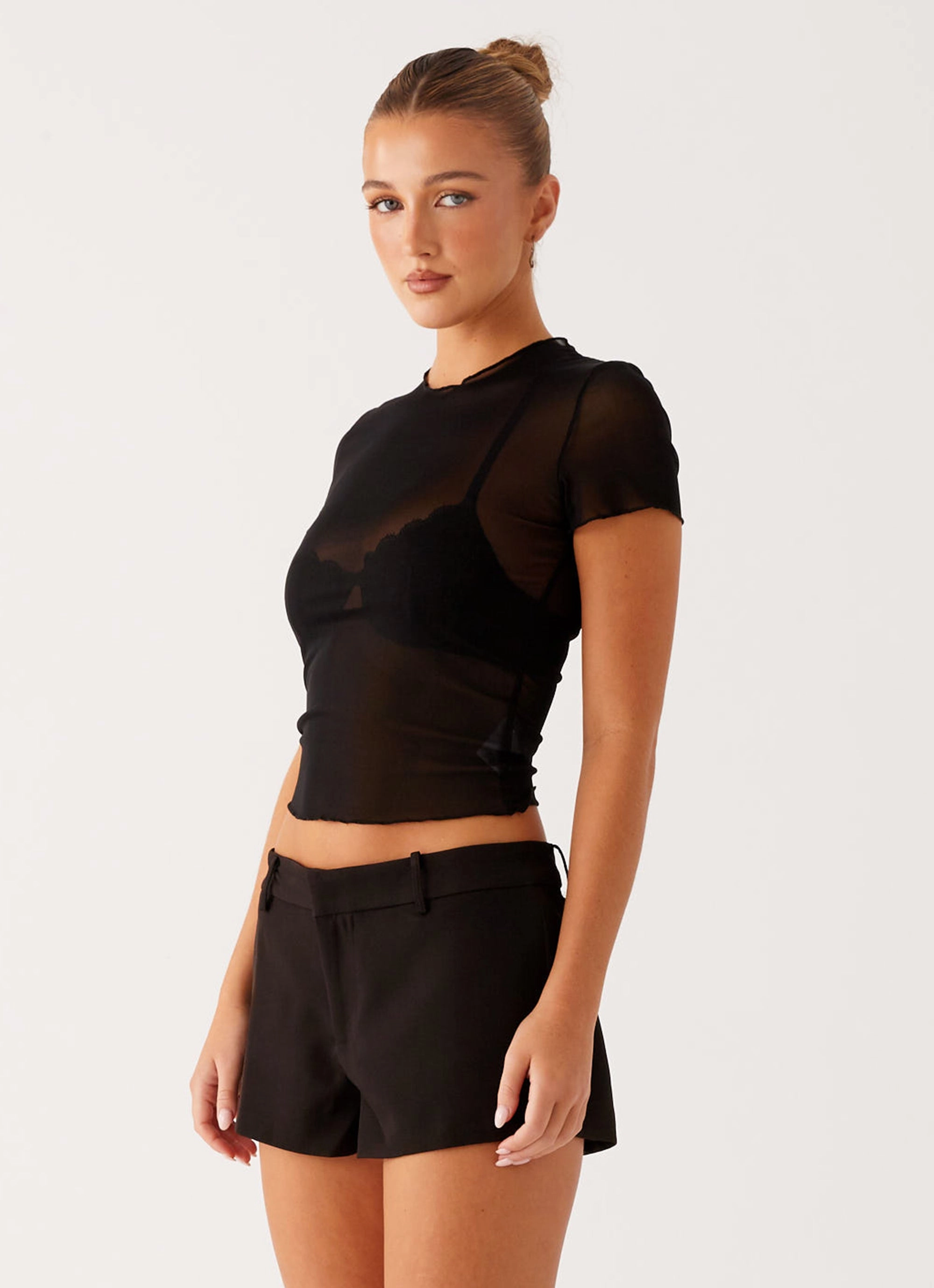 Dalton Mesh T-Shirt - Black Tagless Comfort Collar