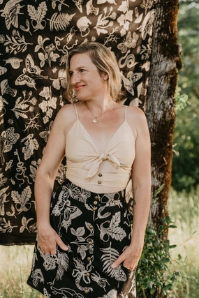 Functional Waist Cozy and Relaxed Rah Rah Skirt in Black Woodland Wonder
