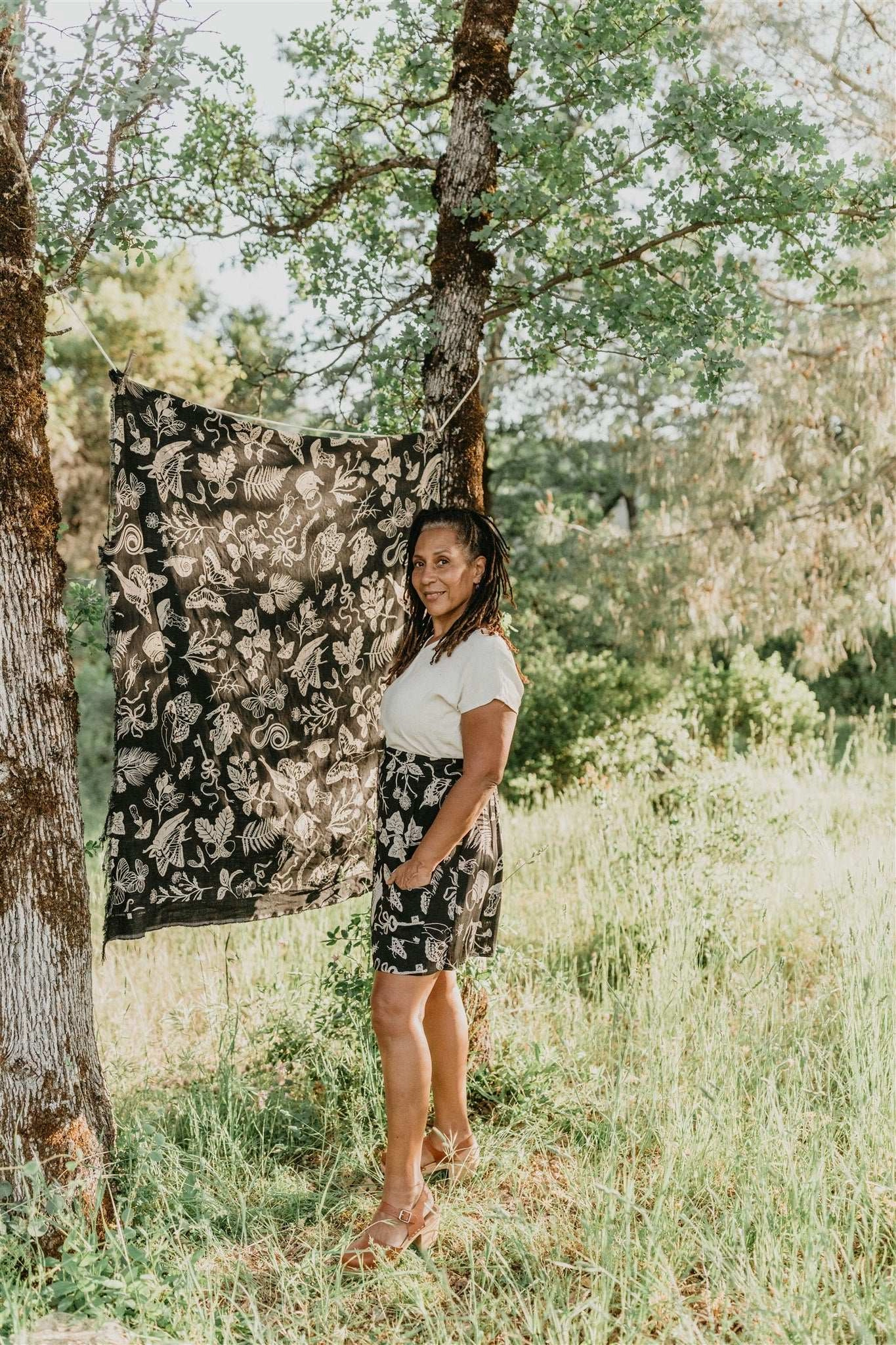 Rah Rah Skirt in Black Woodland Wonder Abrasion Resistant Fabric All Day Use