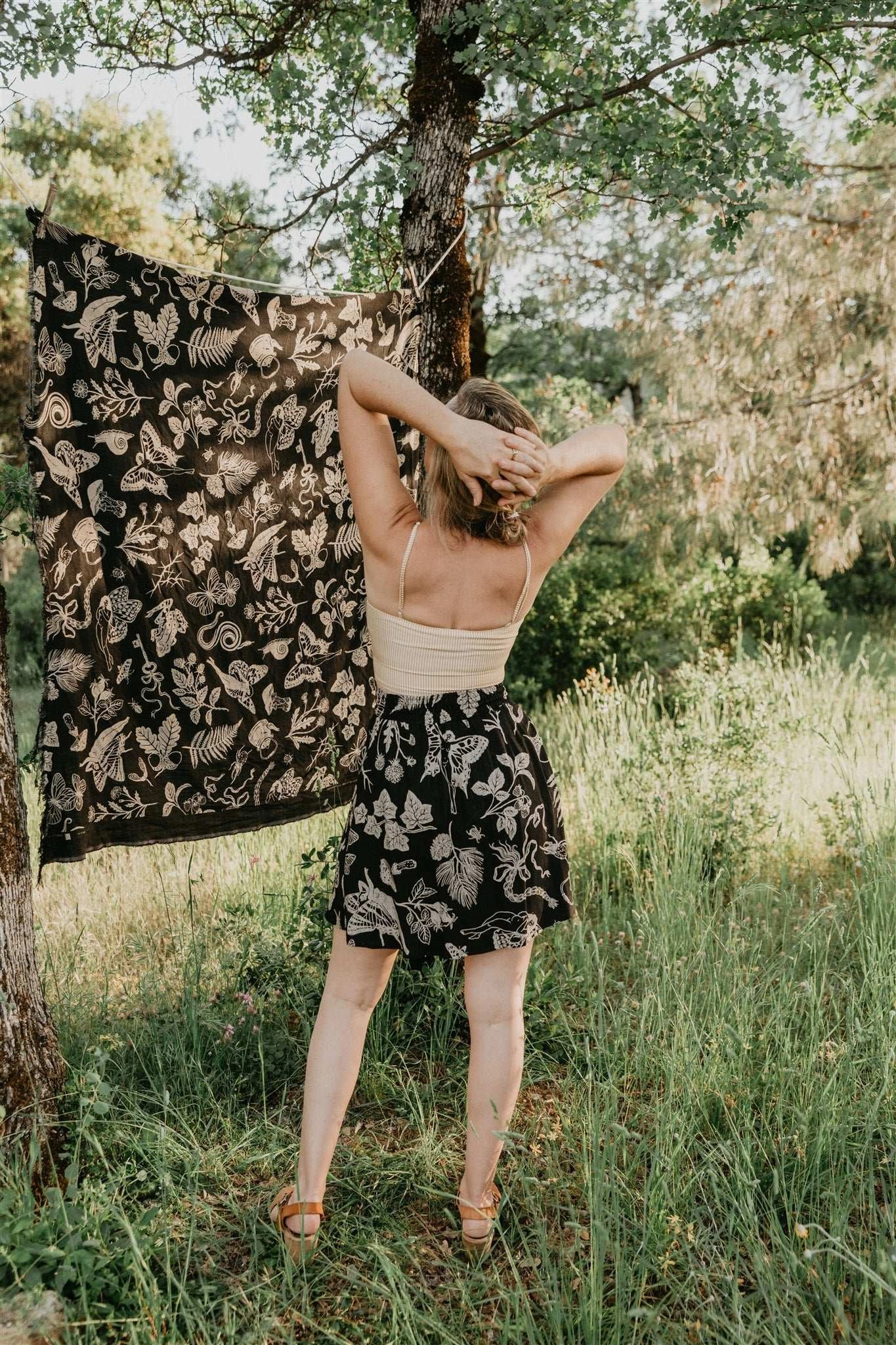 Layered Wear Rah Rah Skirt in Black Woodland Wonder
