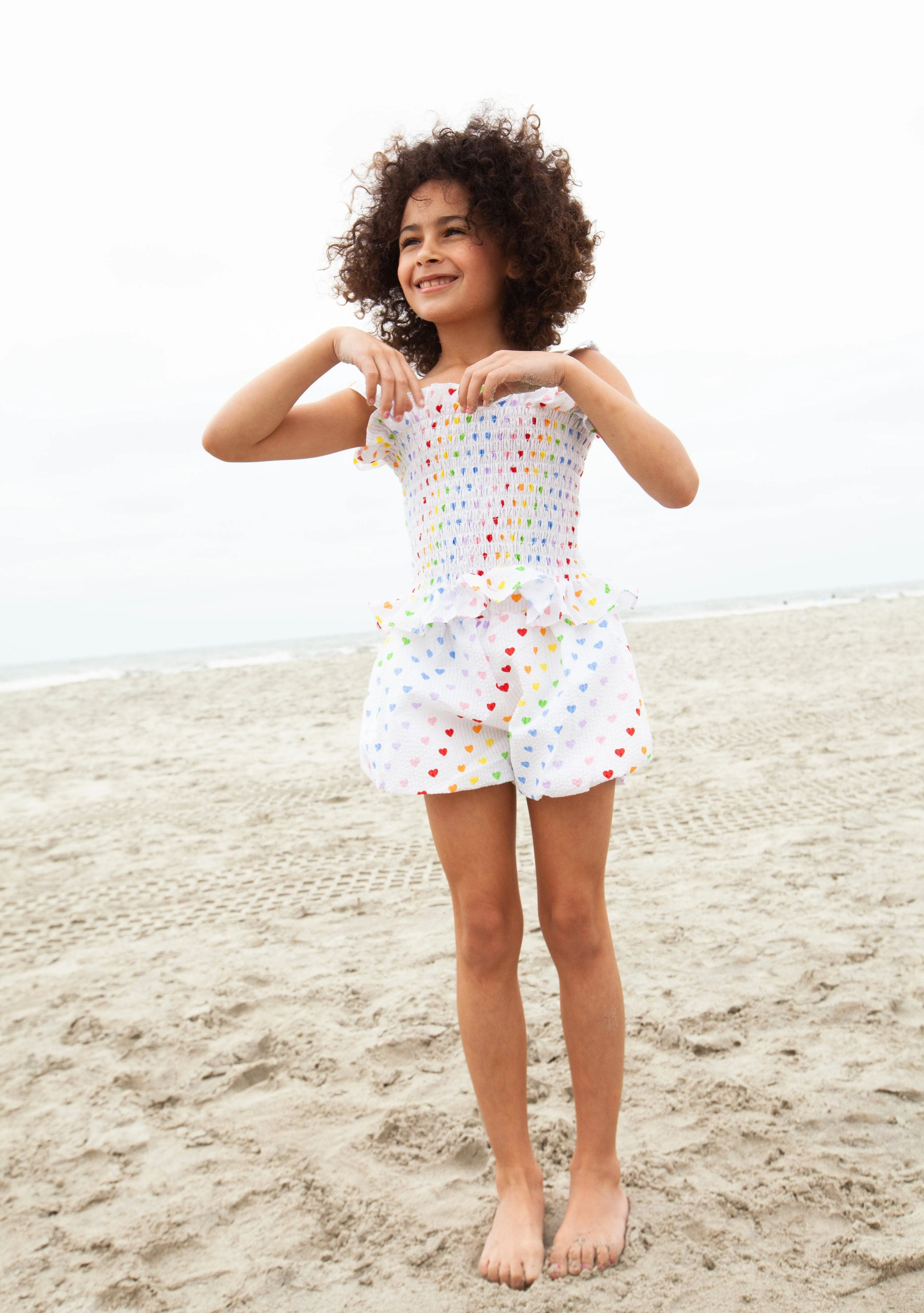 Rainbow Hearts Tank Shorts Set