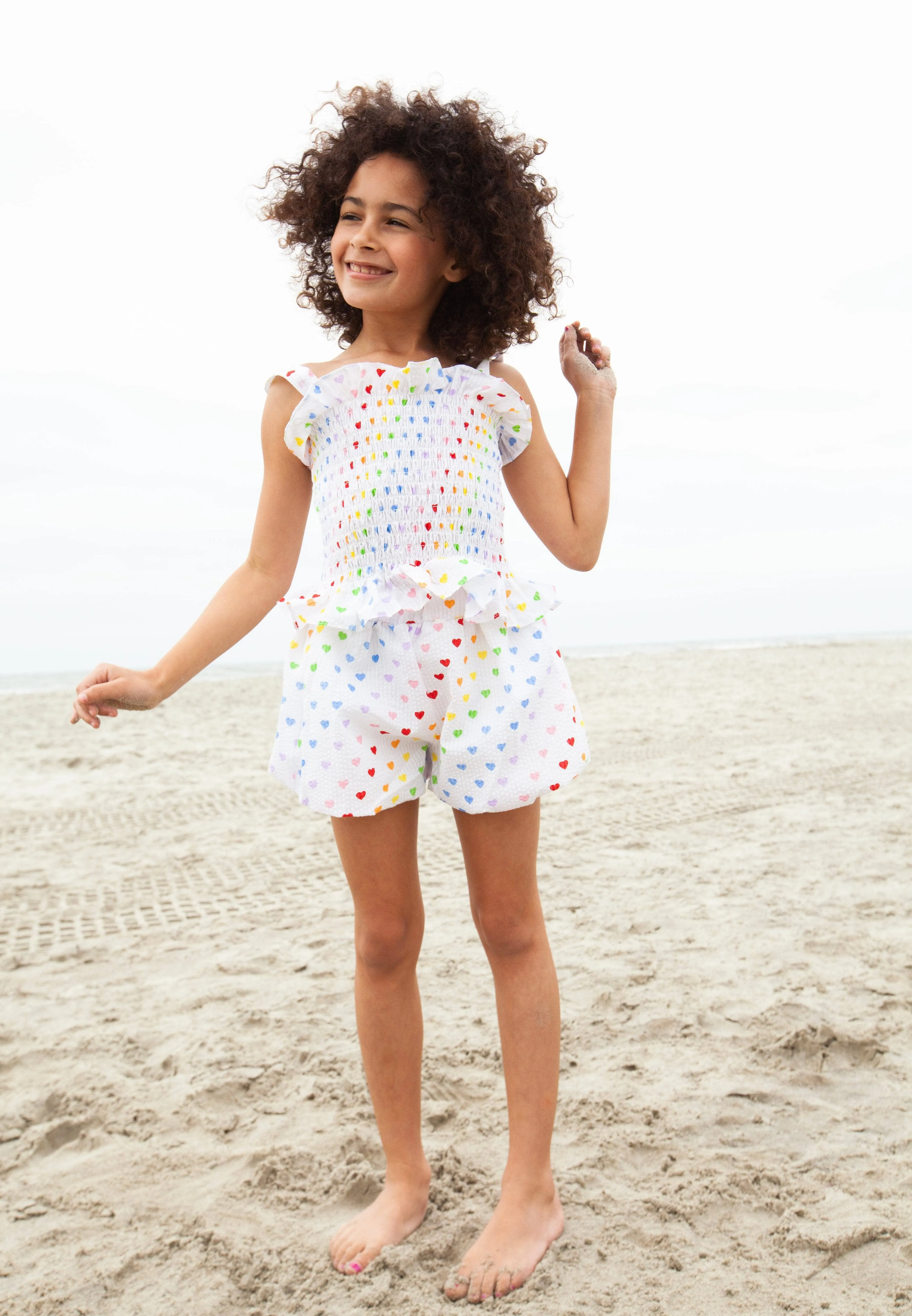 Rainbow Hearts Tank Shorts Set