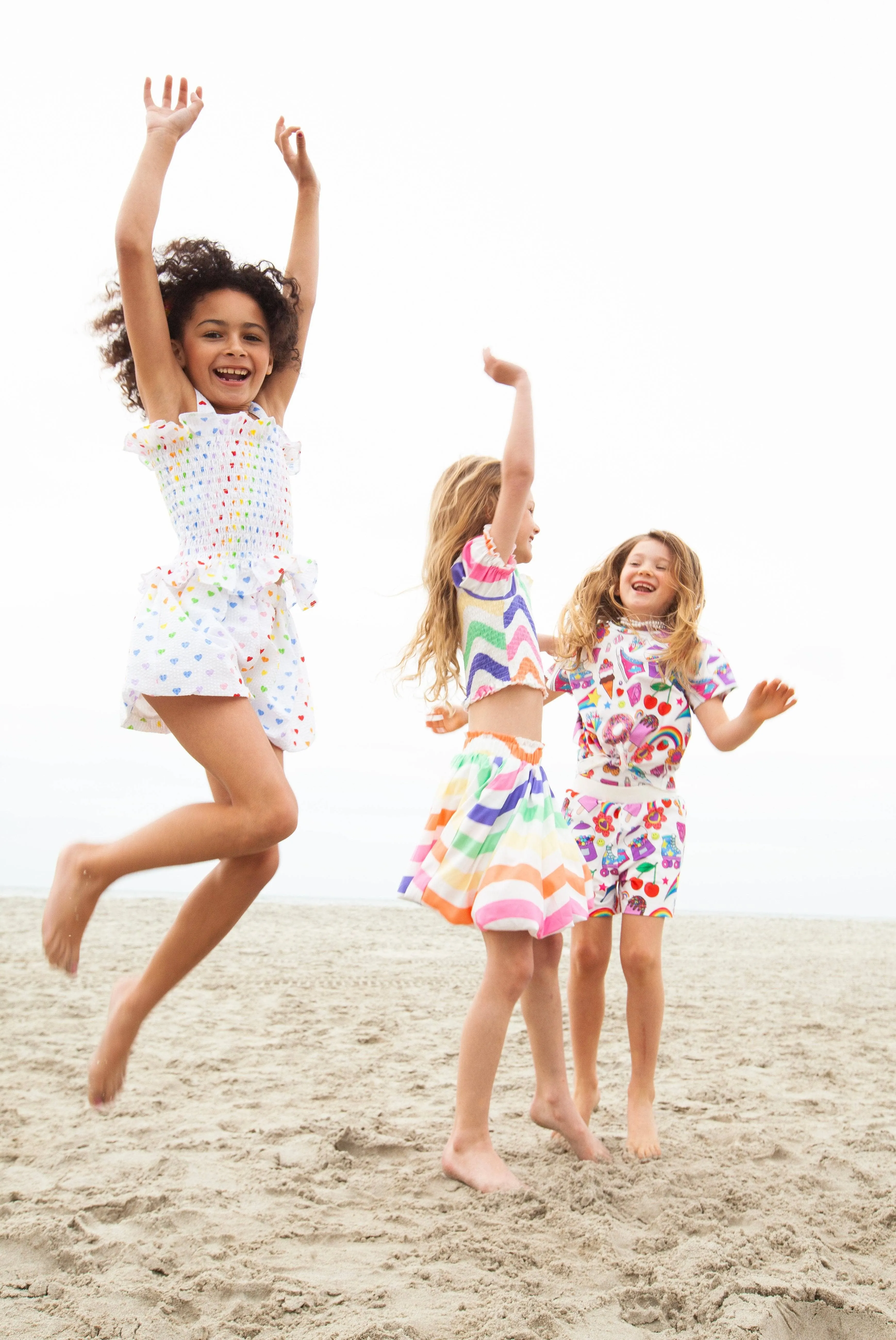 Rainbow Hearts Tank Shorts Set