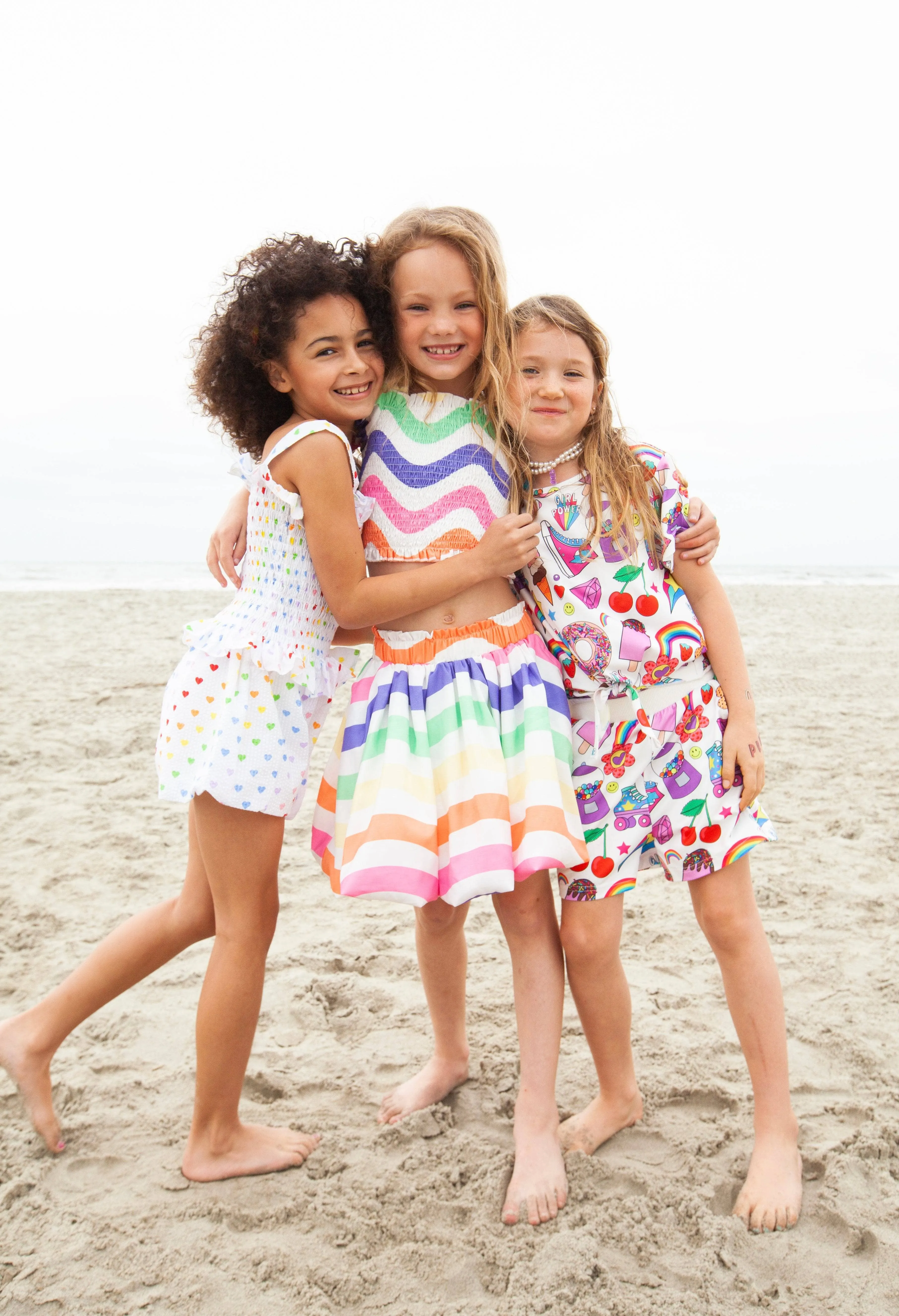 Rainbow Hearts Tank Shorts Set